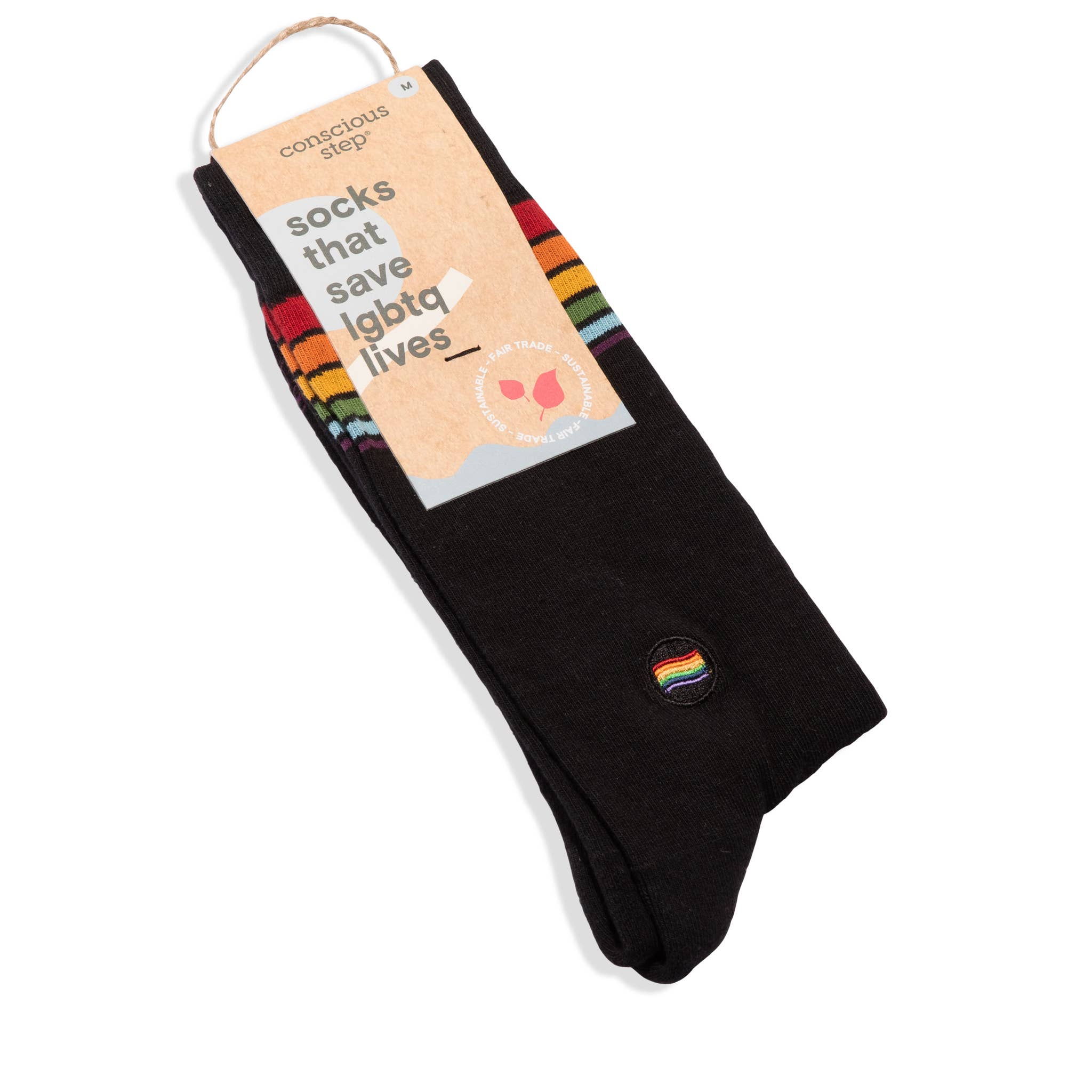 Socks that Save LGBTQ Lives (Classic Rainbow Stripe) - Image 3