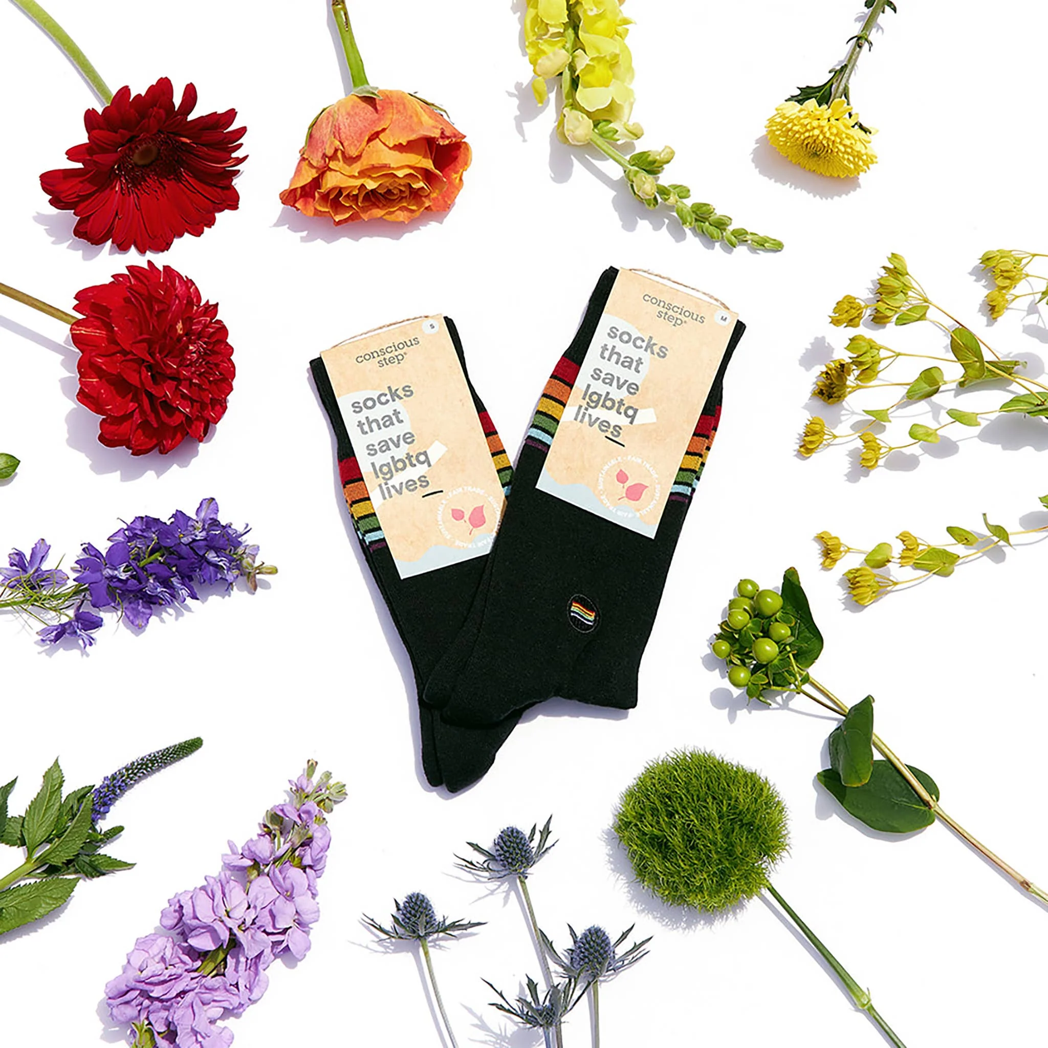 Socks that Save LGBTQ Lives (Classic Rainbow Stripe) - Image 4
