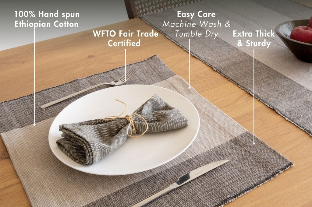 Sodo Handwoven Ethiopian Cotton Placemat | Set of 2 - Image 2