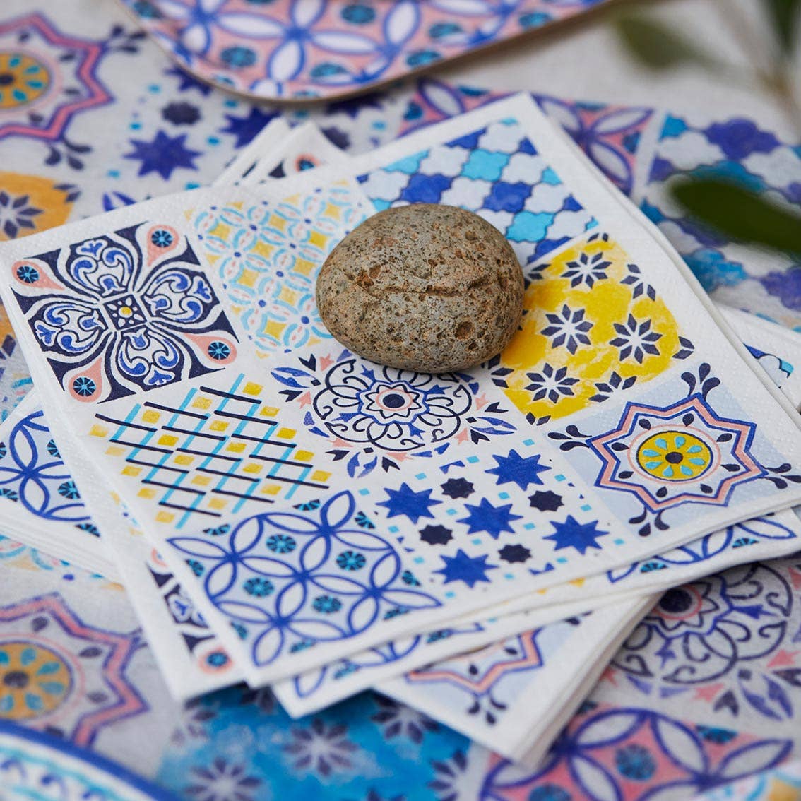 Souk Blue Summer Napkins for Summer Party - 20 Pack - Image 3
