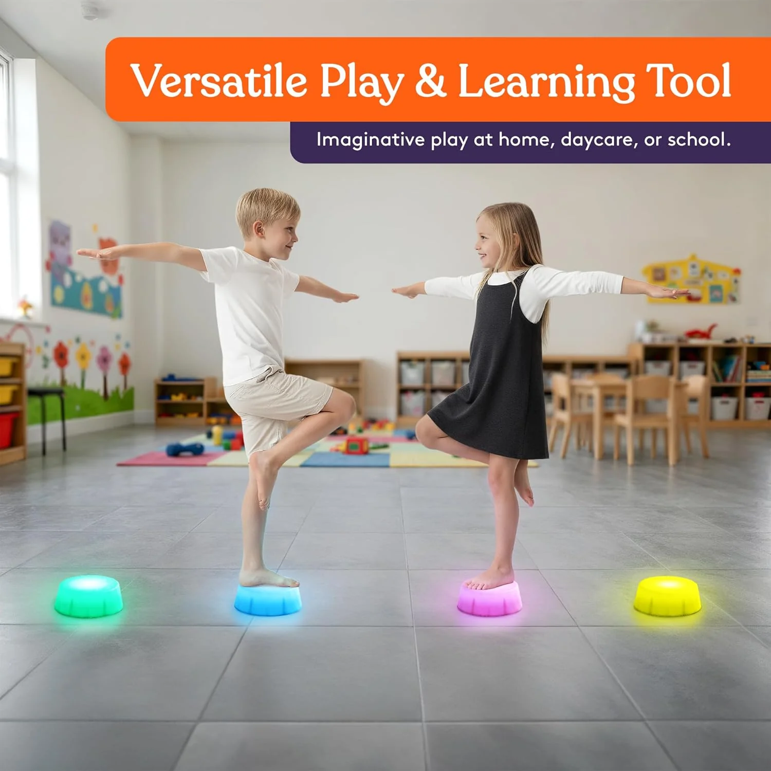 Special Supplies LED Stepping Stones for Kids – Light-Up Balance Blocks – Promote Coordination, Balance, Strength for Toddlers & Children – Durable Non-Slip Rubber, Safe Indoor & Outdoor Play - Image 3