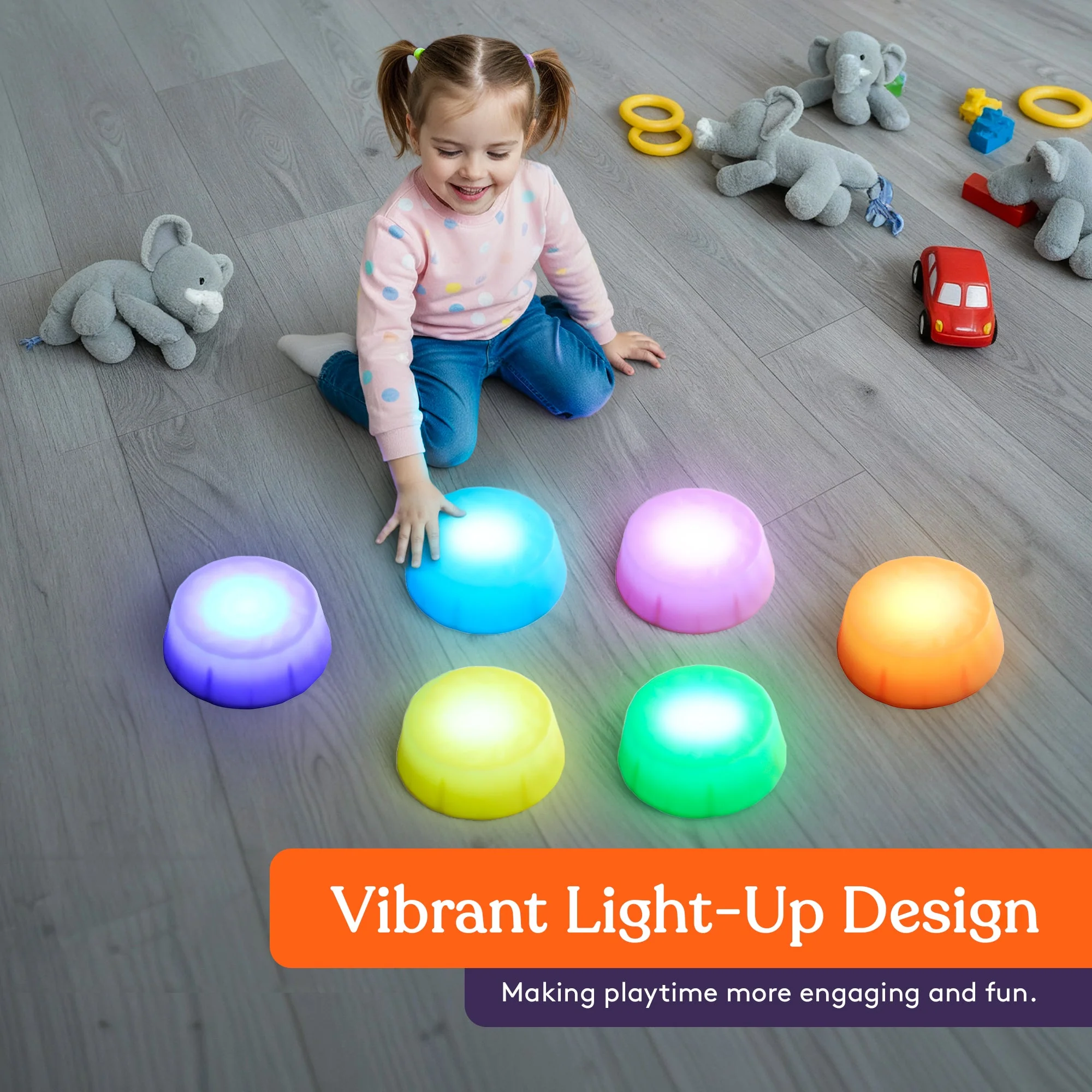 Special Supplies LED Stepping Stones for Kids – Light-Up Balance Blocks – Promote Coordination, Balance, Strength for Toddlers & Children – Durable Non-Slip Rubber, Safe Indoor & Outdoor Play - Image 5