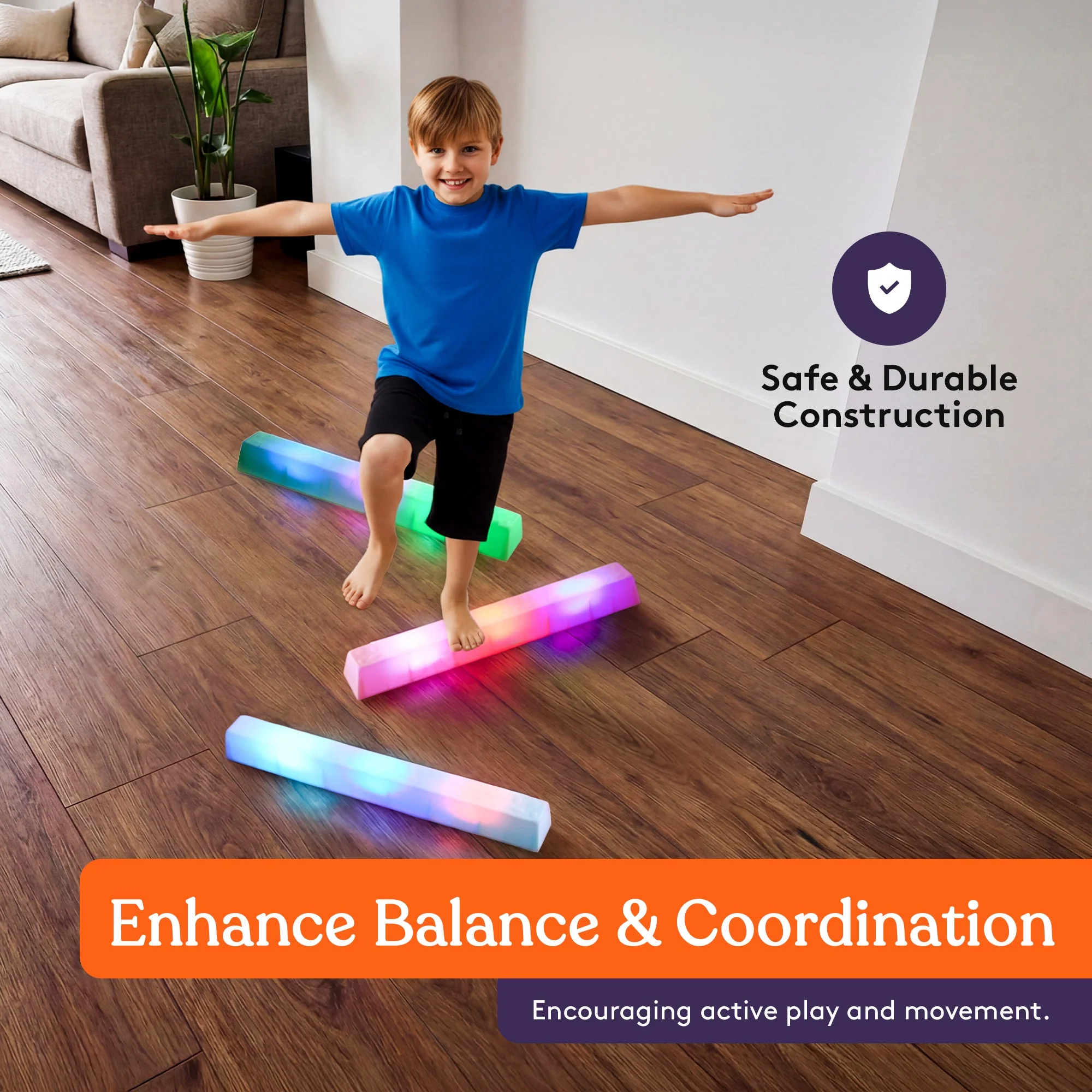 Special Supplies LED Stepping Stones for Kids – Light-Up Balance Blocks – Promote Coordination, Balance, Strength for Toddlers & Children – Durable Non-Slip Rubber, Safe Indoor & Outdoor Play - Image 6