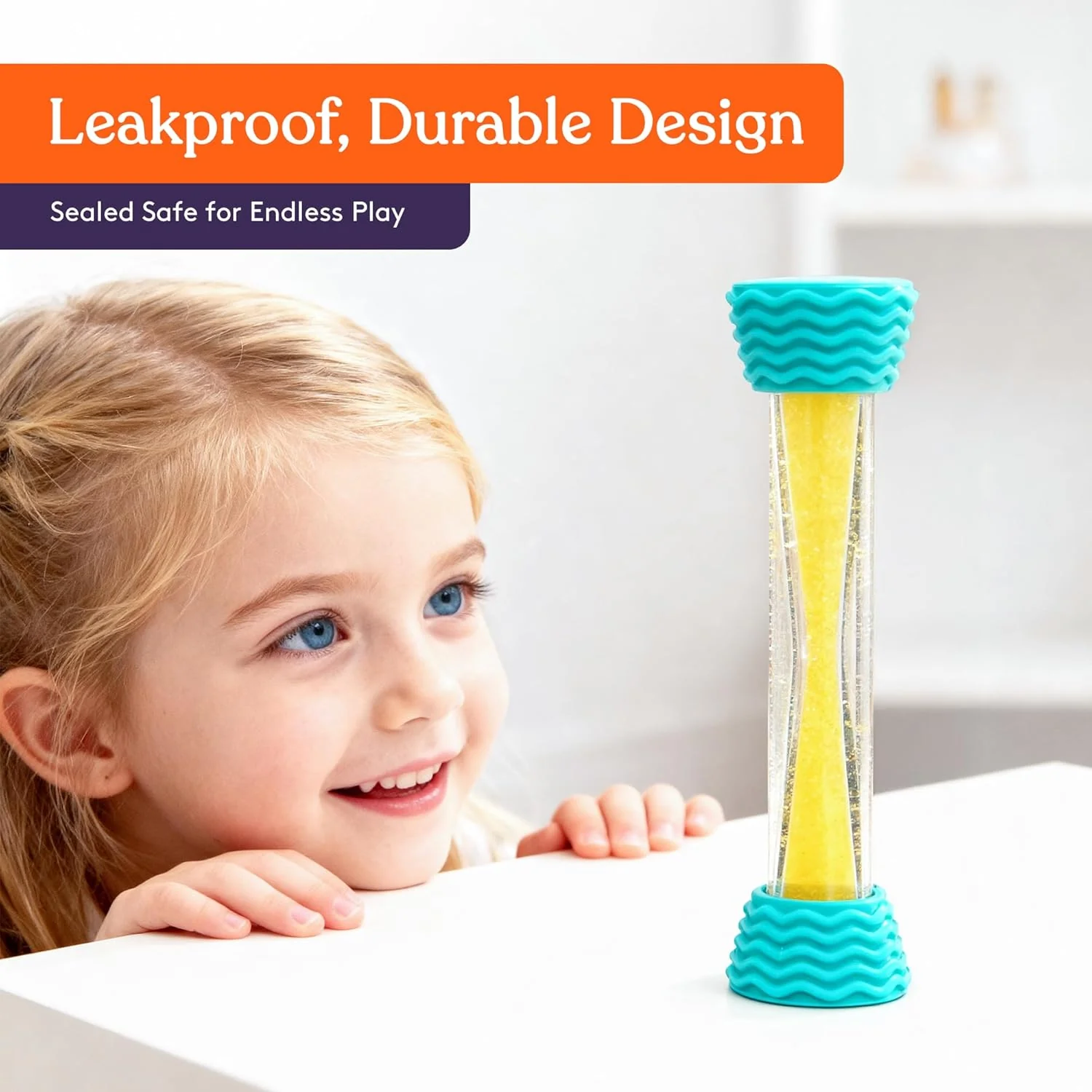 Special Supplies Liquid Motion Bubbler Toy Cool Tubes 6-Pack Colorful Hourglass Timer with Droplet Movement, Bedroom, Sensory Play, Cool Home or School, with Silicone Textured Covers - Image 4