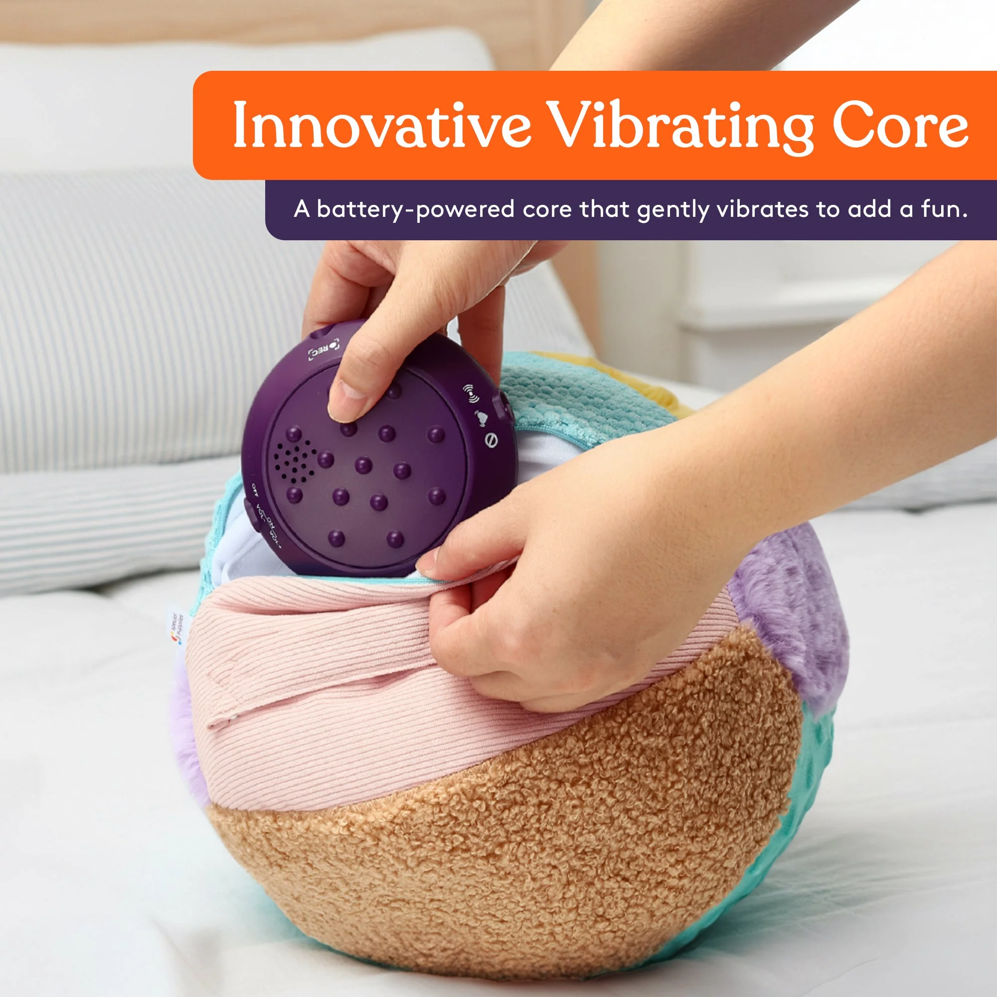 Special Supplies Sensory Vibrating Weighted Pillow for Kids and Adults – Soft Velvet Cover with Textured Therapy Stimulation, Calming Relaxation, 3 Vibration Modes, Music & Voice Recording (3LB) - Image 5