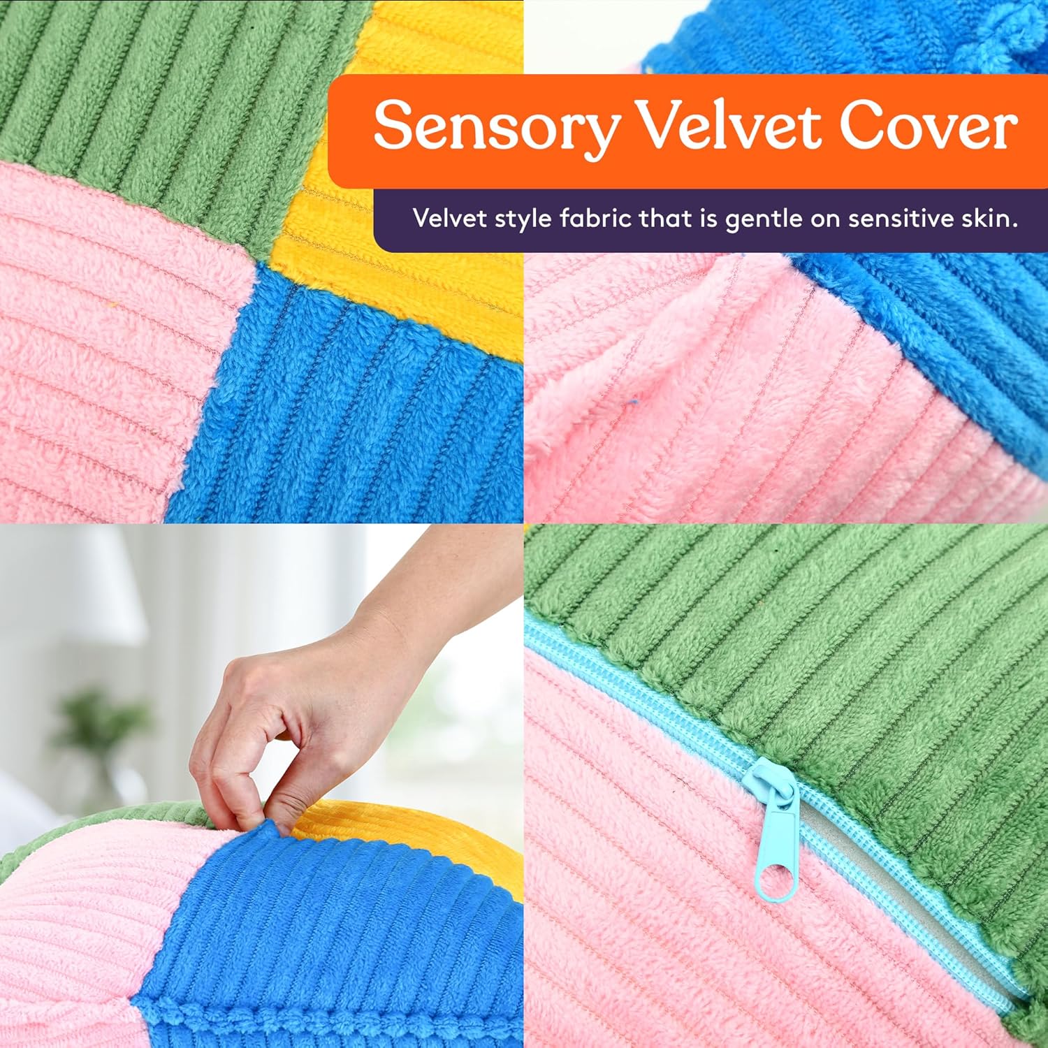 Special Supplies Vibrating Pillow Sensory Pressure Activated Calm for Kids and Adults, 13” Plush Soft Cover with Textured Therapy Stimulation Bumps- 3 Vibration Modes, Music & Voice Recording - Image 7