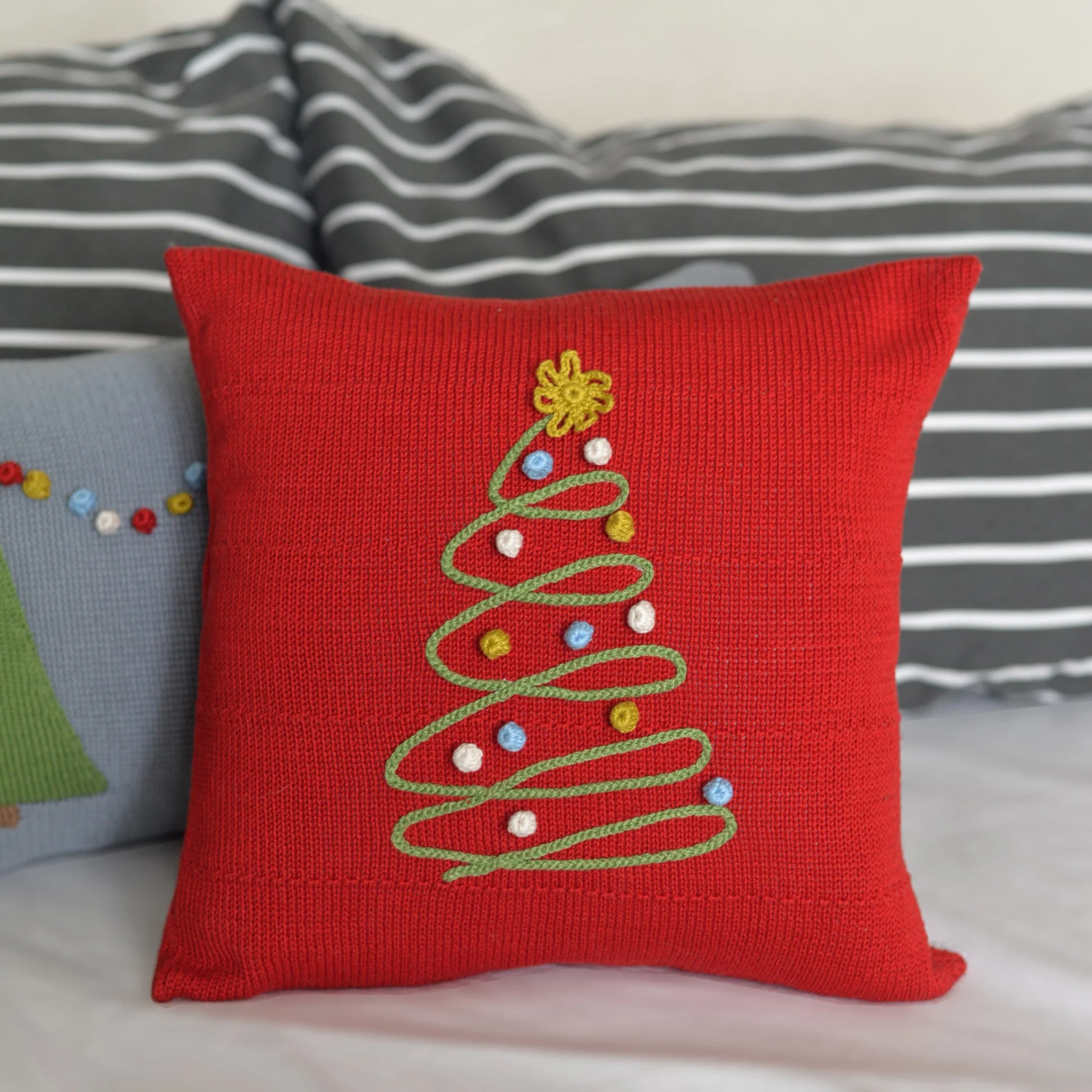 Spiral Holiday Tree Pillow 12" - Image 2