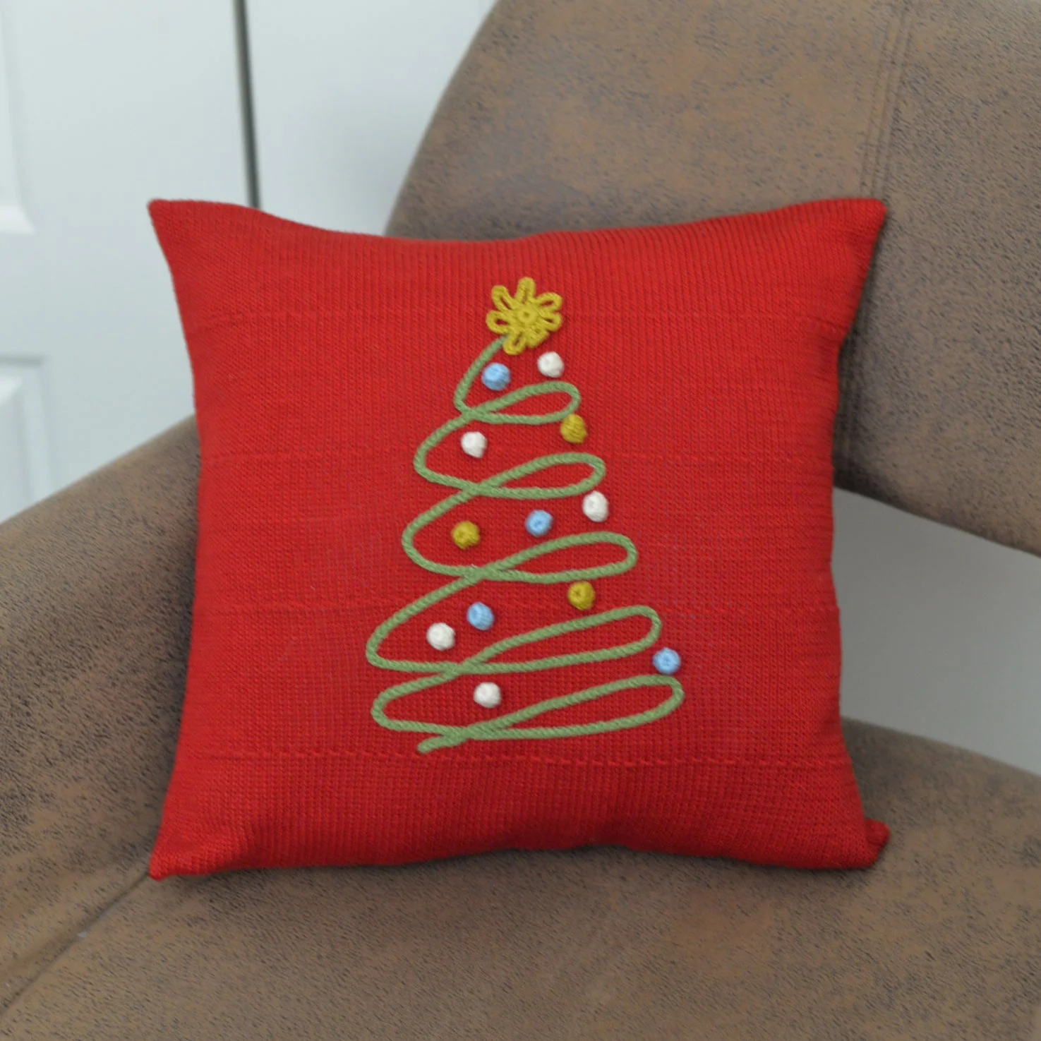 Spiral Holiday Tree Pillow 12" - Image 3