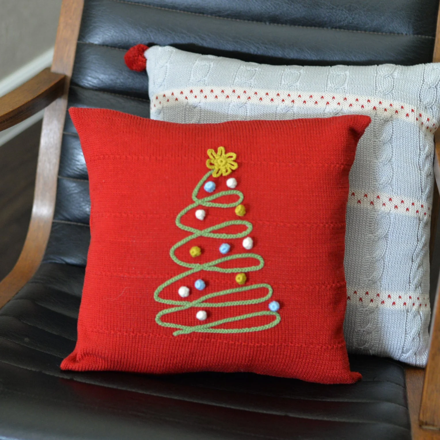 Spiral Holiday Tree Pillow 12" - Image 4