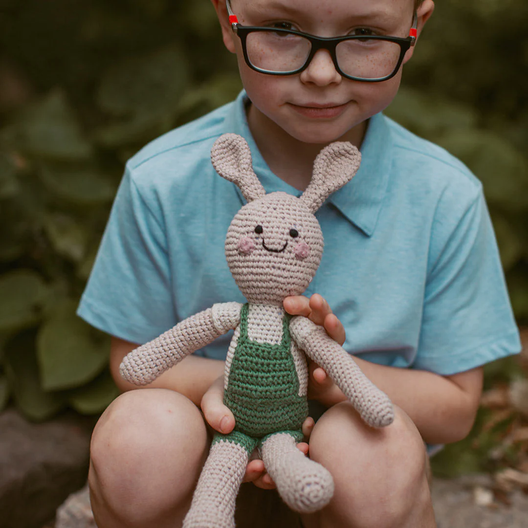 Springtime Easter Bunny in Suspenders - Crochet Plush - Image 4