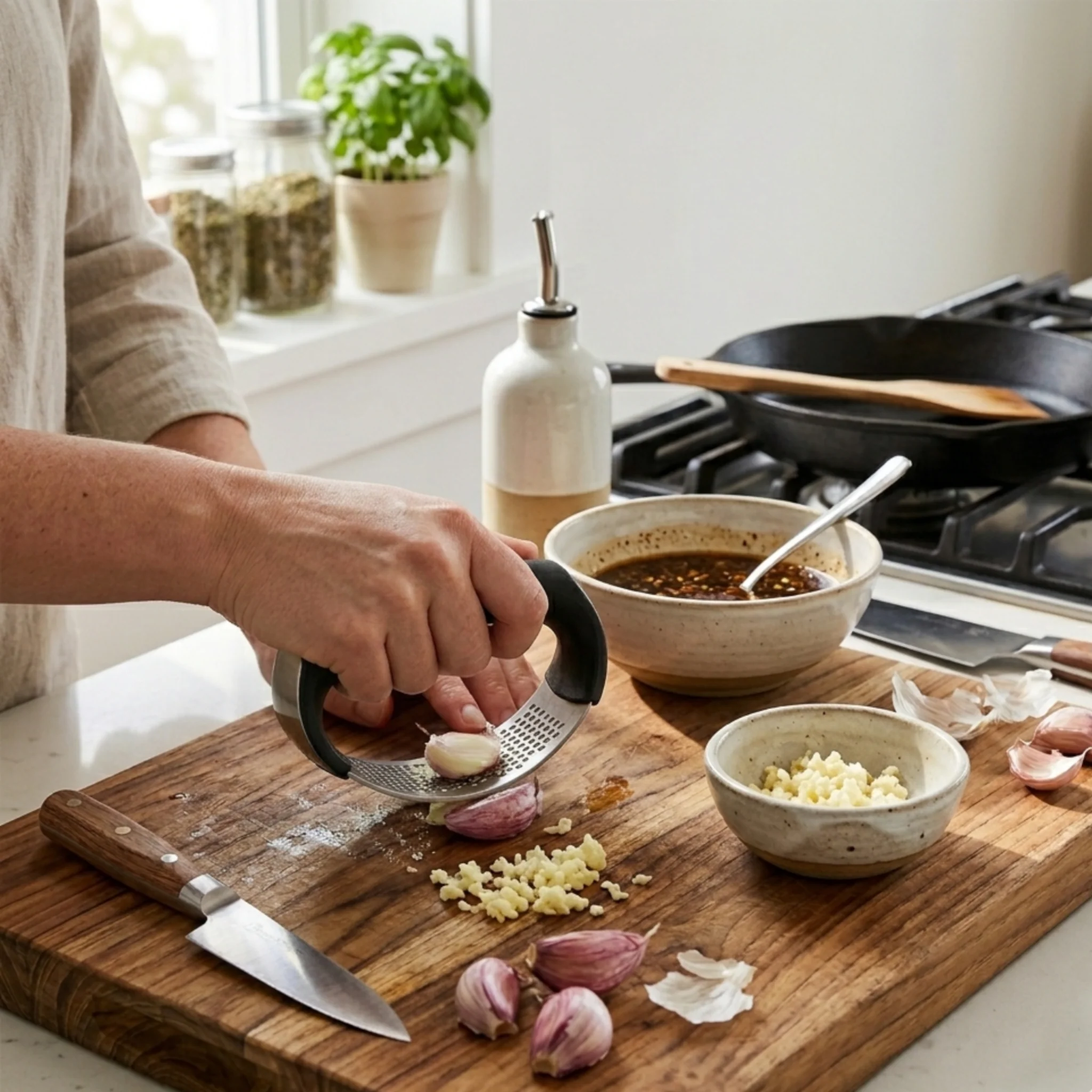 Stainless Steel Garlic Press - Image 4