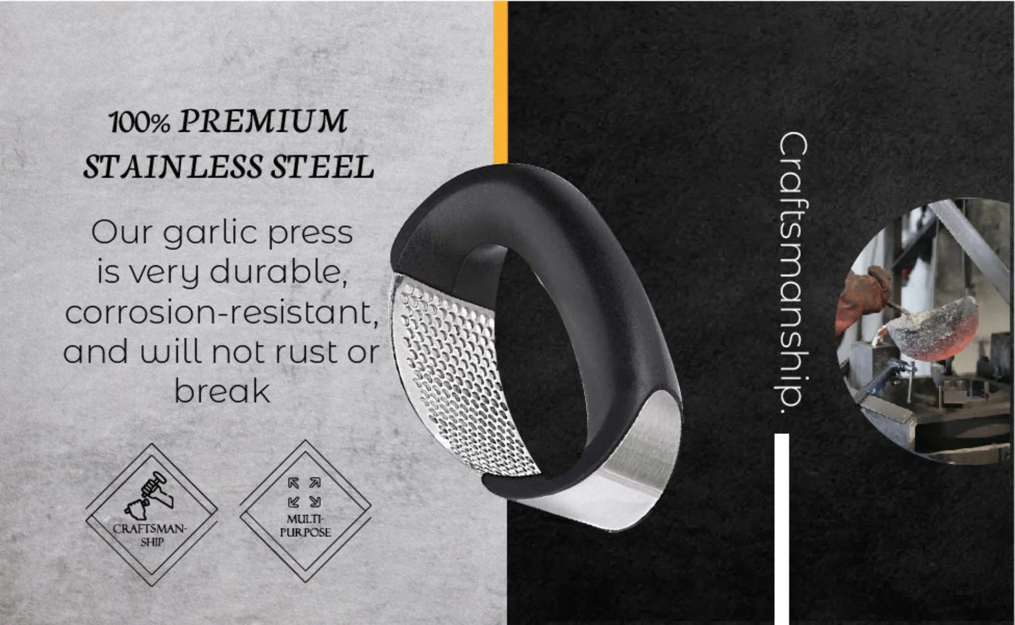 Stainless Steel Garlic Press - Image 5