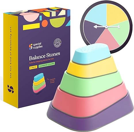 Stepping Stones for Kids Indoor and Outdoor Balance Blocks Promote Coordination, Balance Strength Child Safe Rubber, Non-Slip Edging 5 Set - Image 7
