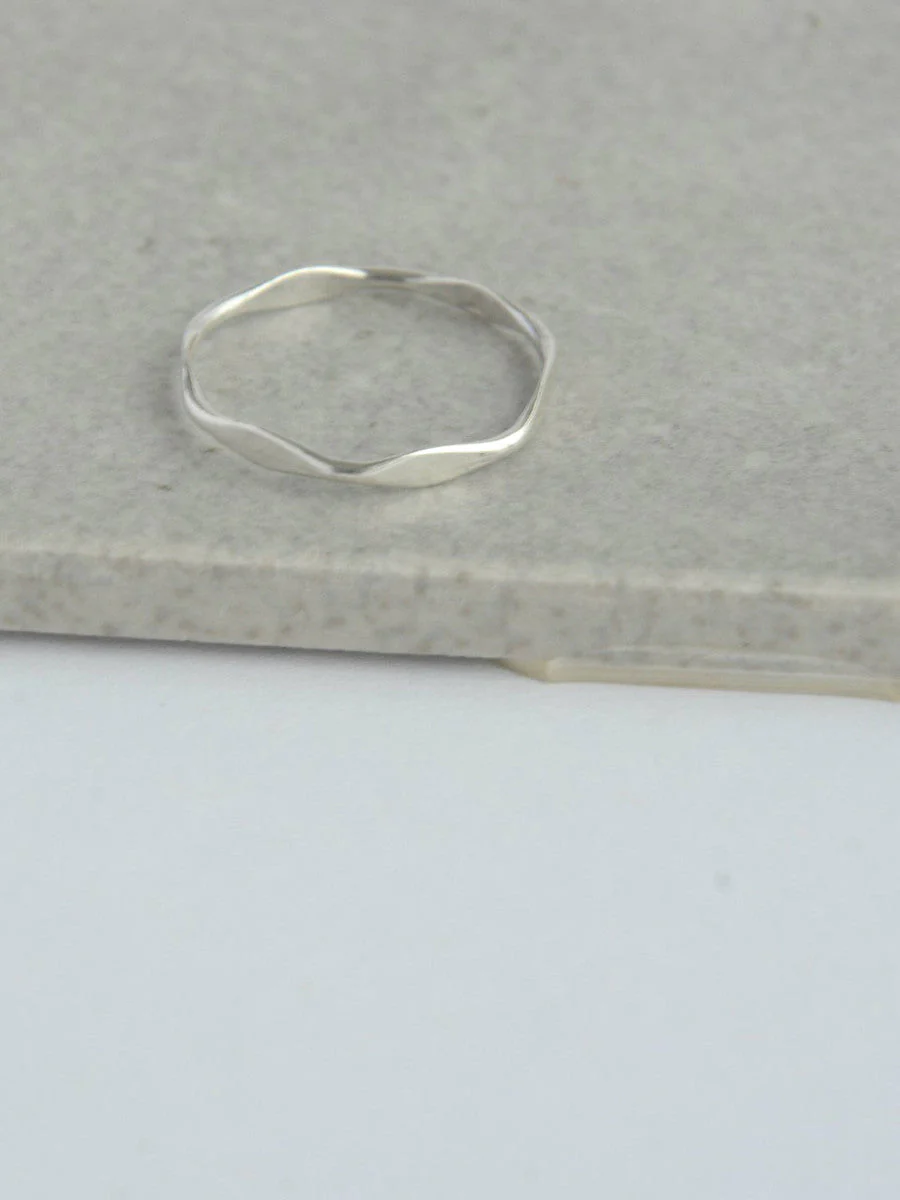 Sterling Stacking Rings - Waves - Image 3