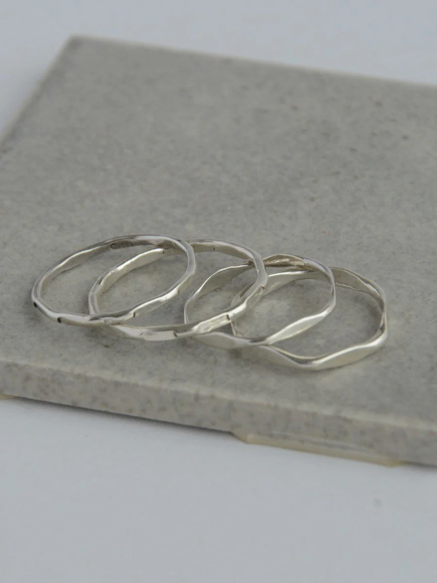 Sterling Stacking Rings - Waves - Image 4