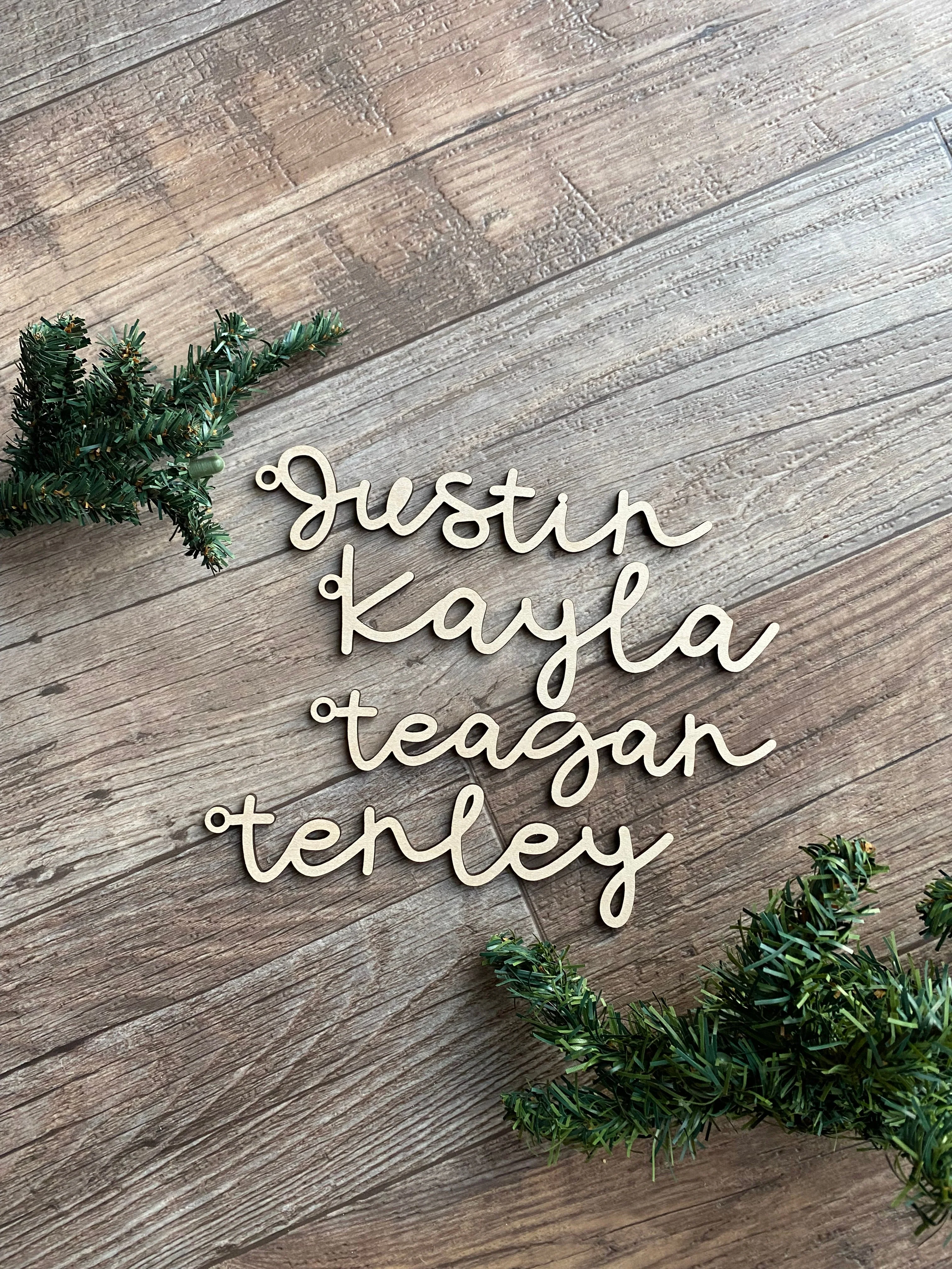Stocking tags - 7" wood names - Image 3