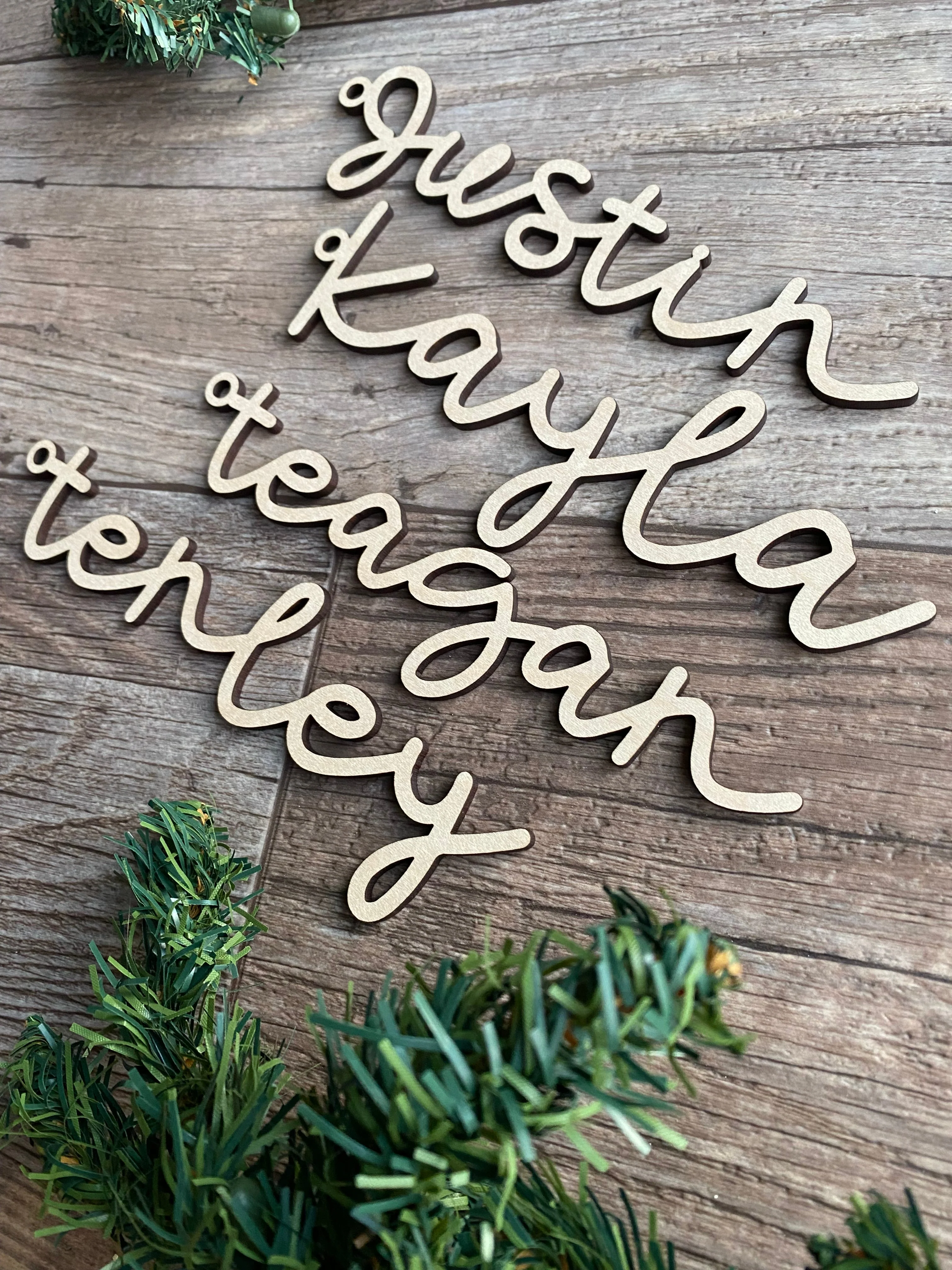 Stocking tags - 7" wood names - Image 4
