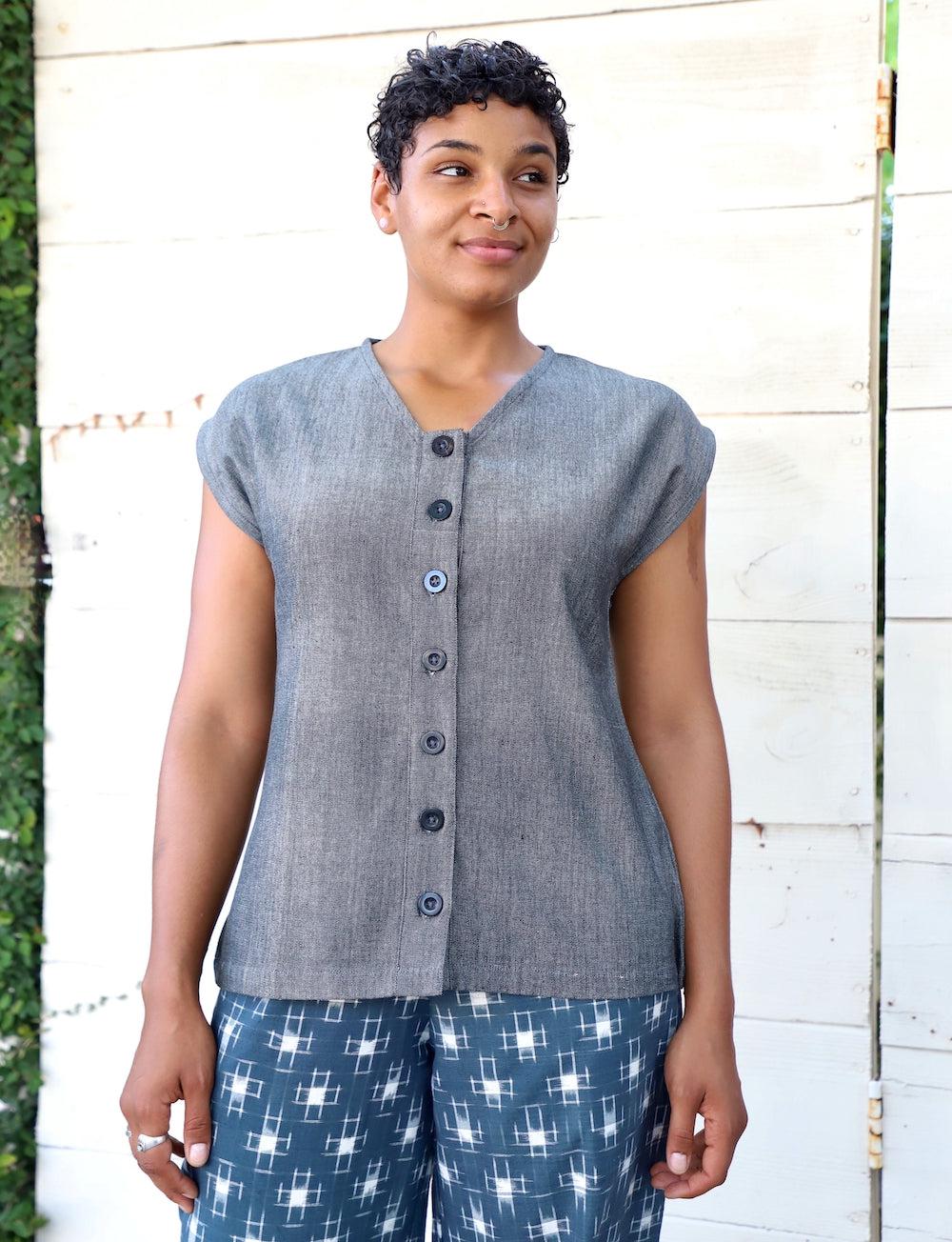 Stone Gray Button Shirt - Image 2