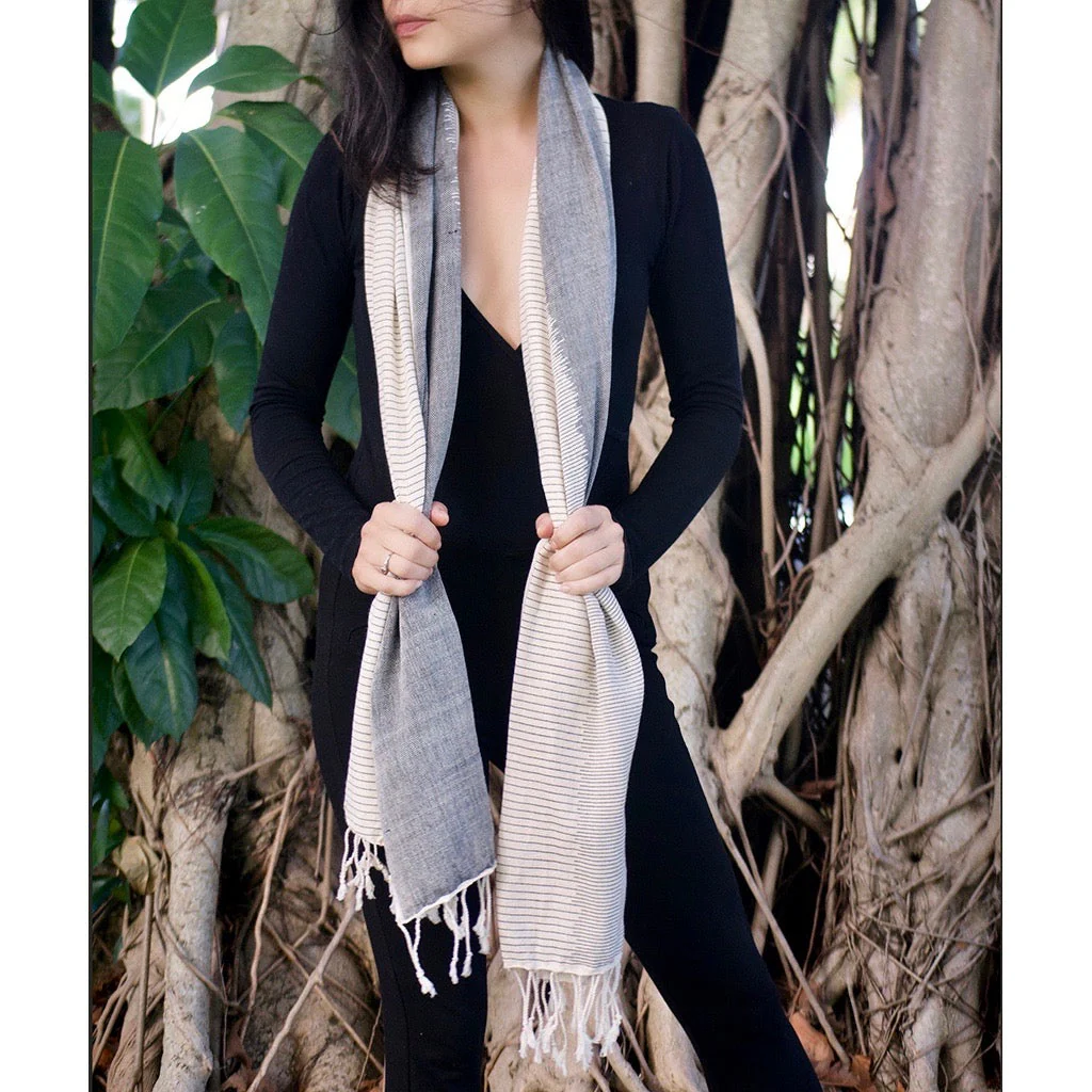 Striped Organic Cotton Scarf - Image 2