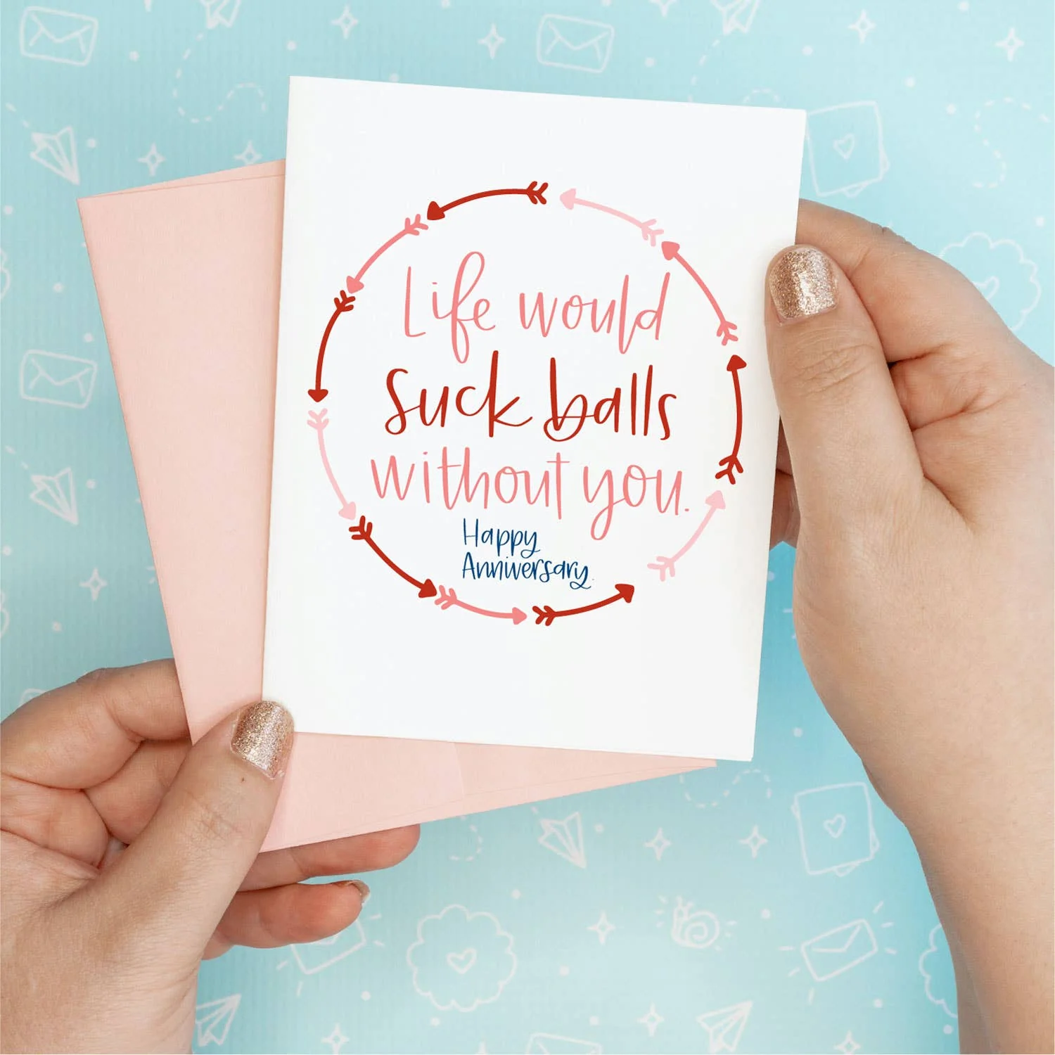 Suck Balls Anniversary Funny Greeting Card