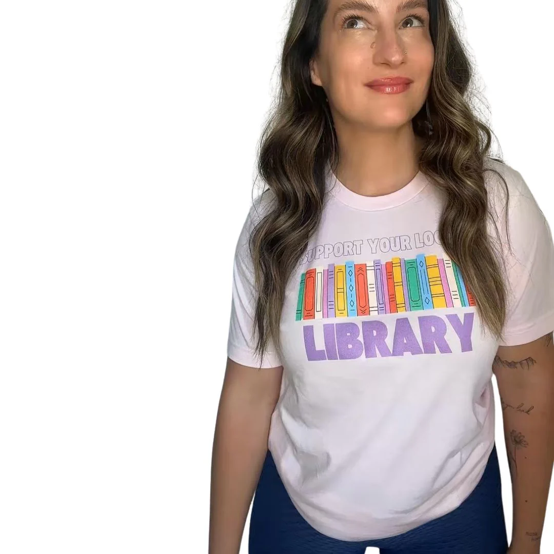 Support Your Local Library Classic Tee - Image 2