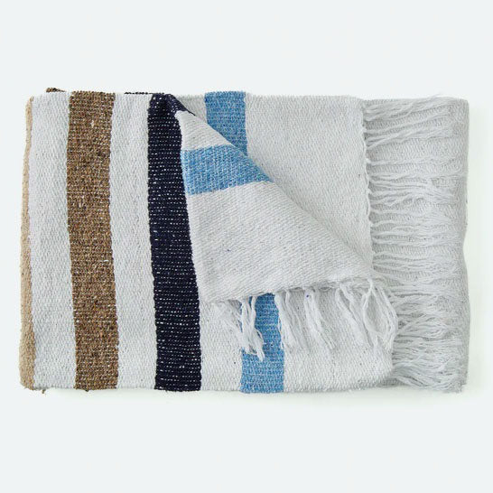 Sustainable Throw Blanket – Coastal | Recycled Fiber Cozy Blanket for Home & Travel - Image 3