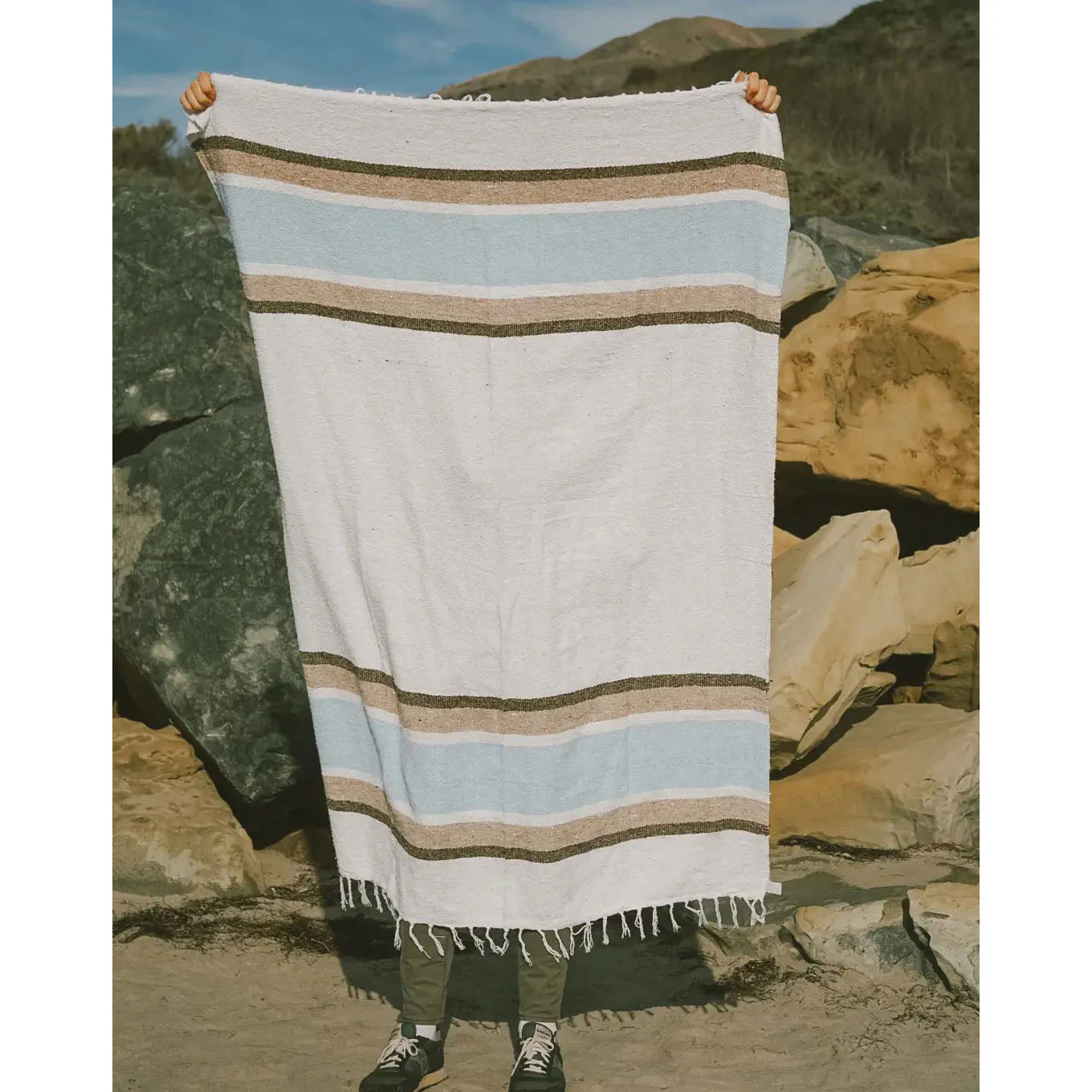 Sustainable Throw Blanket – Seaward | Recycled Fiber Coastal Throw for Home & Travel - Image 3