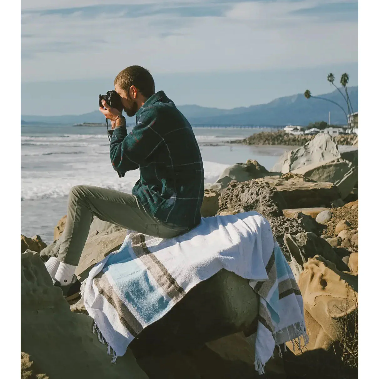 Sustainable Throw Blanket – Seaward | Recycled Fiber Coastal Throw for Home & Travel - Image 5