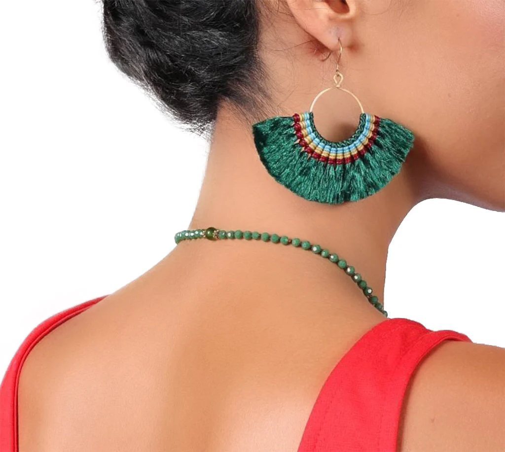 Tassel Fan Earrings - Image 2