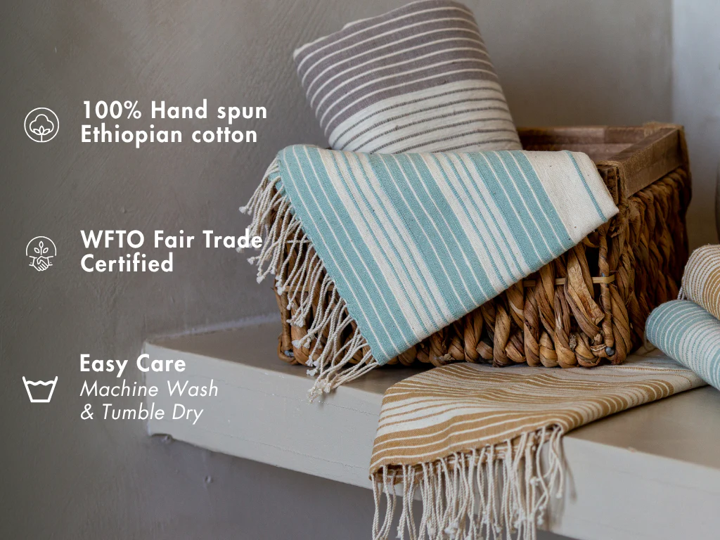 Teka Handwoven Ethiopian Cotton Hand Towel - Image 2