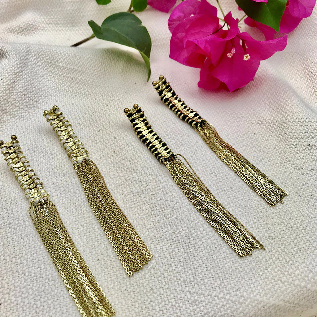 Temple Tassel Earrings - Image 3