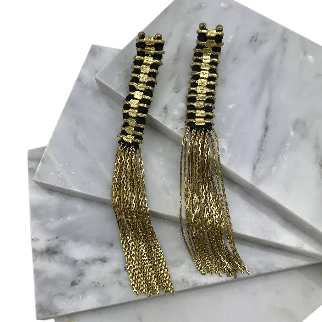 Temple Tassel Earrings - Image 4