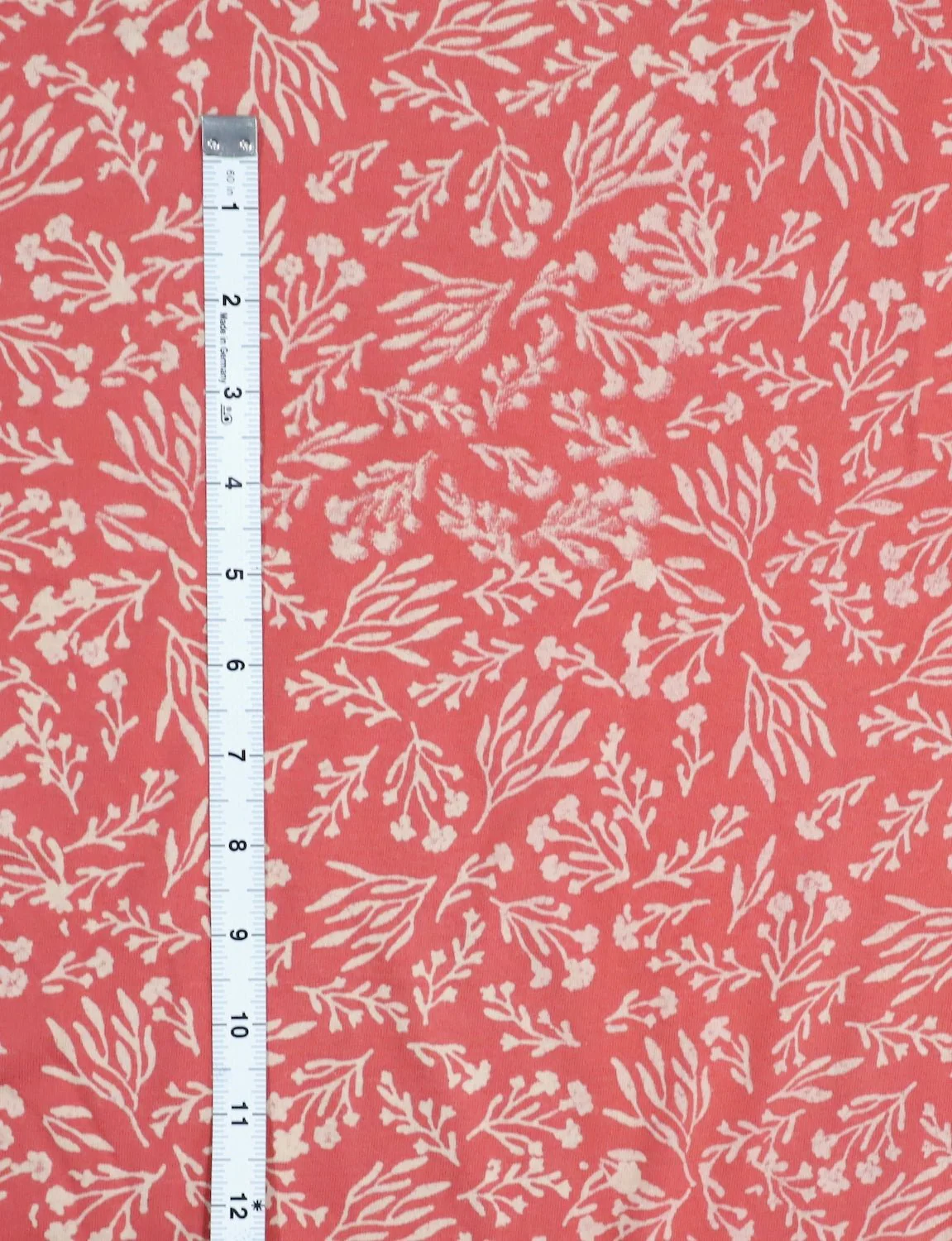 Terracotta Rose Botanical Block Printed Cotton Fabric by the Yard - Image 3