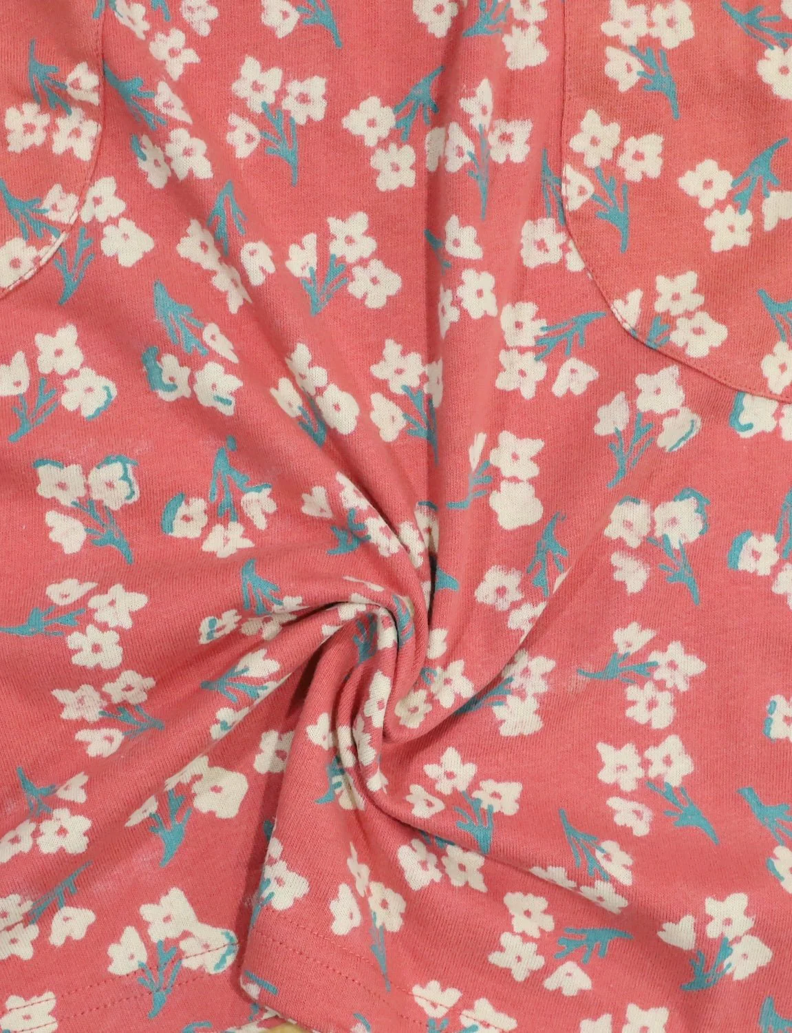 Terracotta Rose Small Floral Block Printed Cotton Fabric by the Yard - Image 2