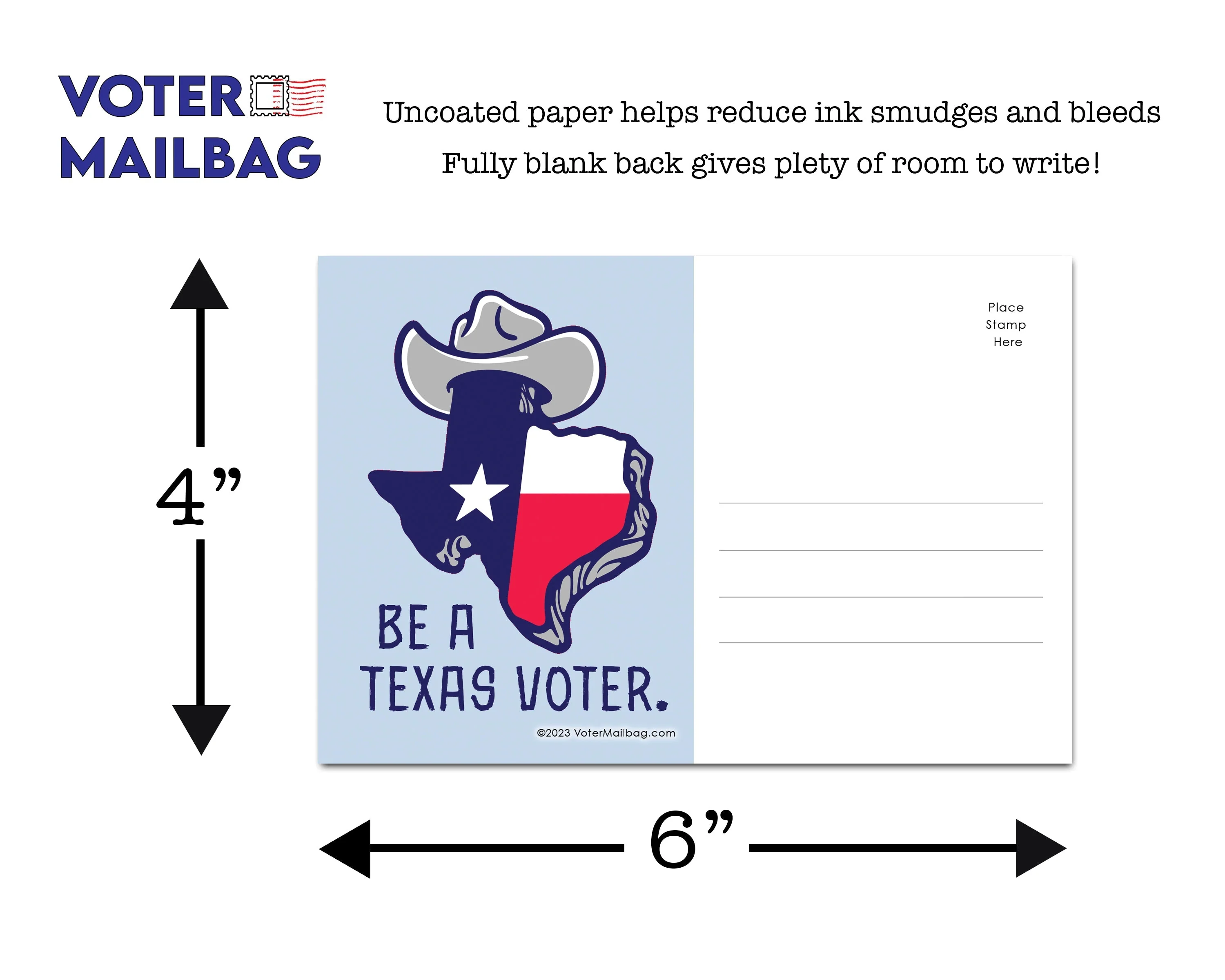 Texas Voter Postcards - Blank 4x6 Voter Postcards - Image 4