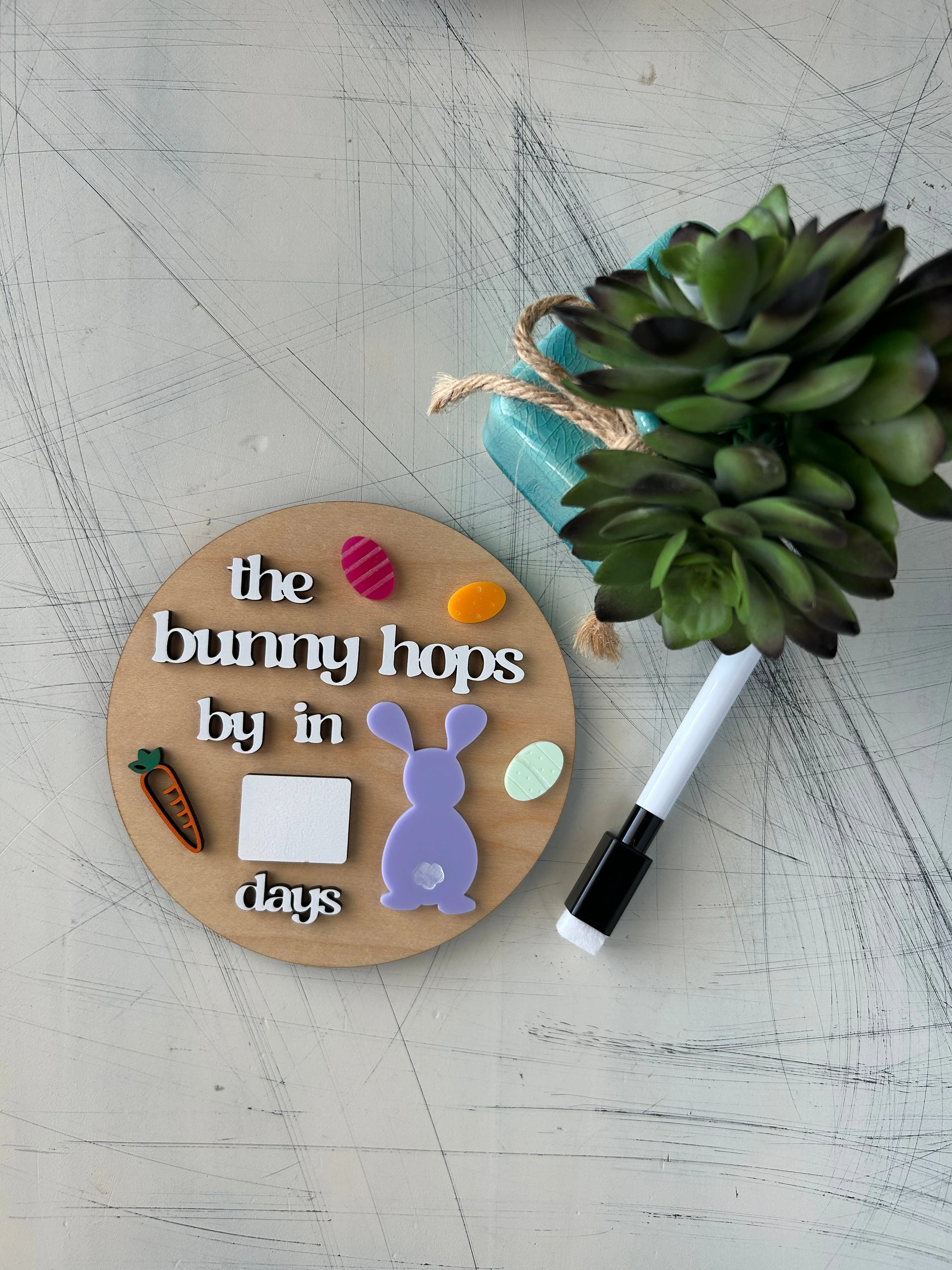 The bunny hops by in ... days - Dry Erase Easter Countdown Sign - Image 2