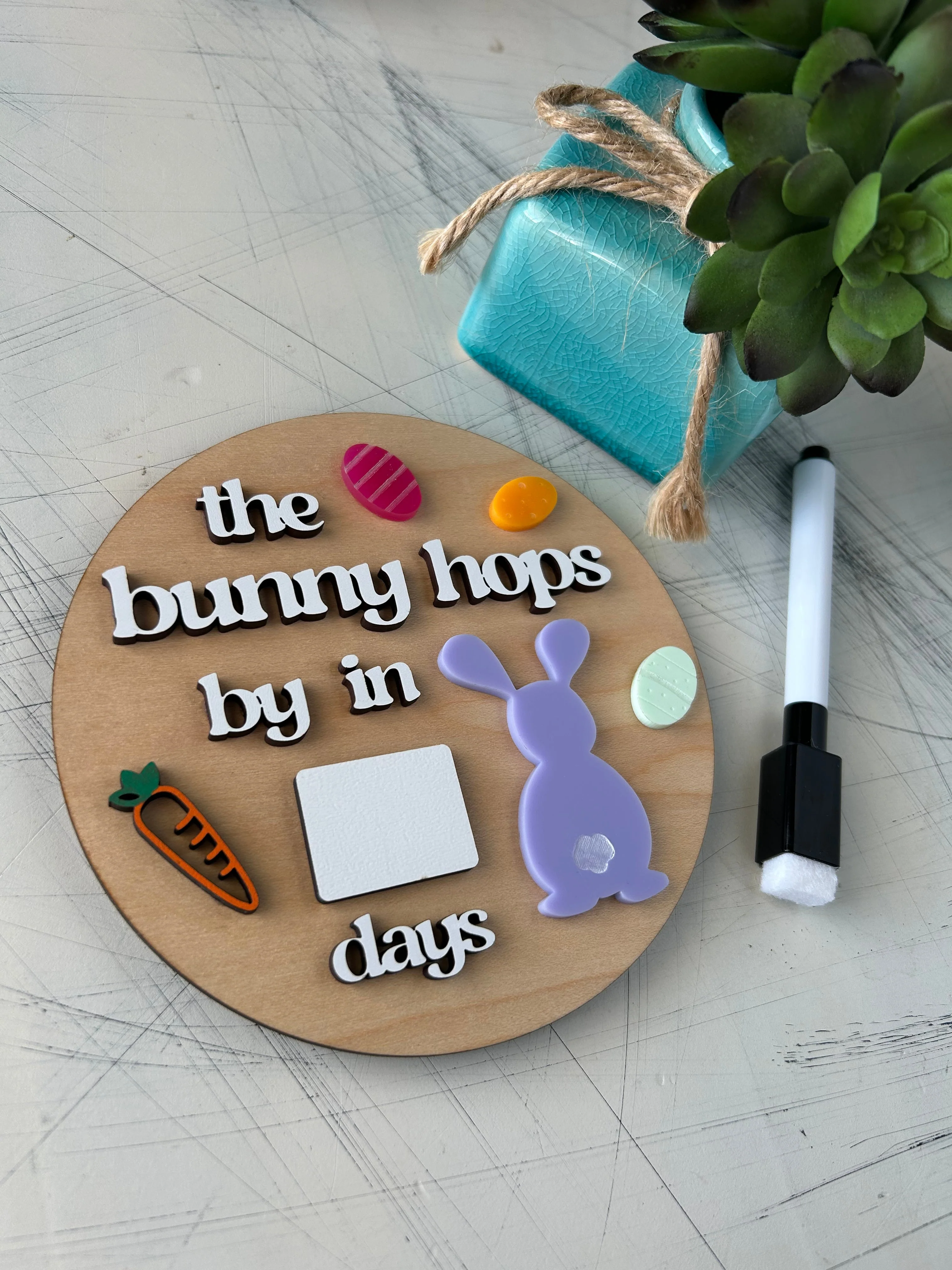 The bunny hops by in ... days - Dry Erase Easter Countdown Sign - Image 3