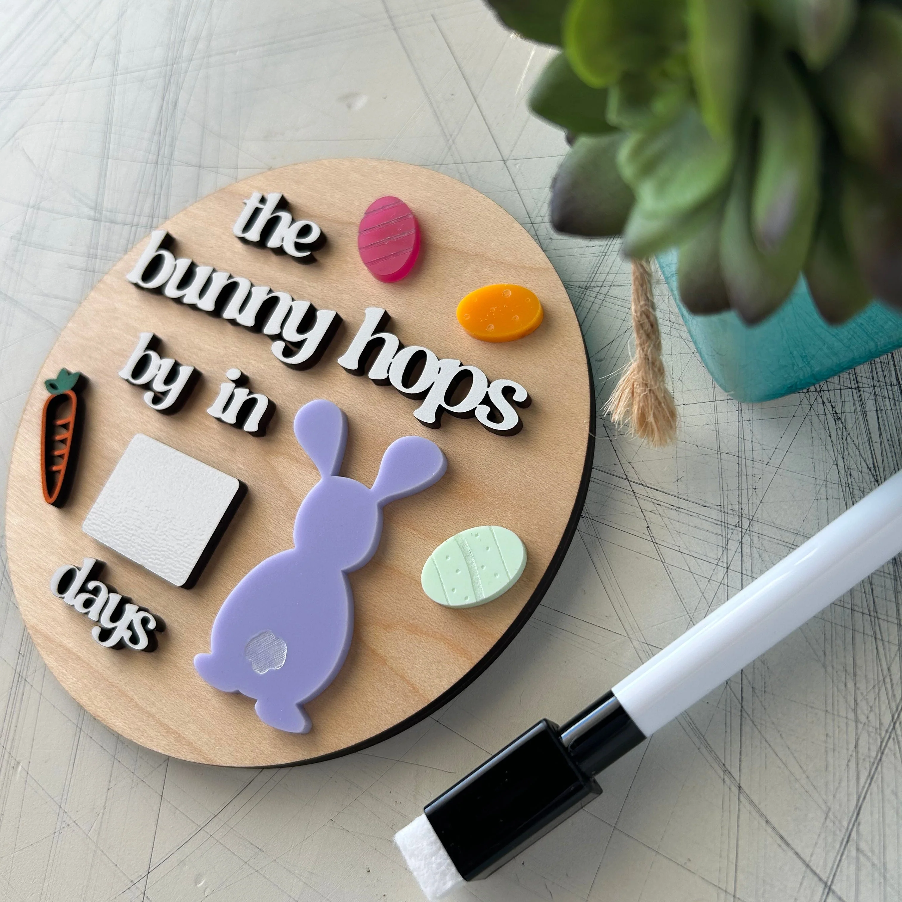 The bunny hops by in ... days - Dry Erase Easter Countdown Sign - Image 4