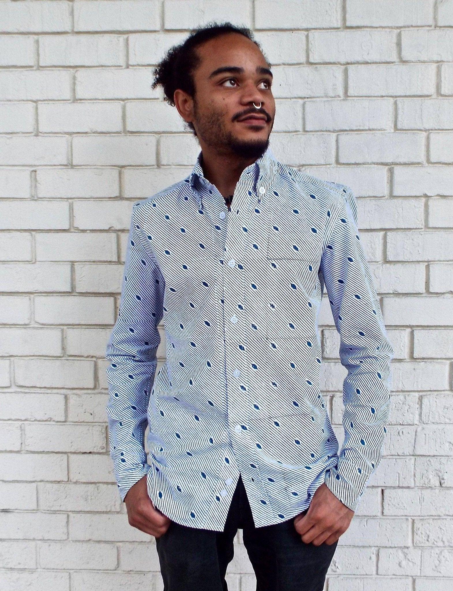 The Diagonal Organic Cotton Men's Button Down Shirt - Image 5