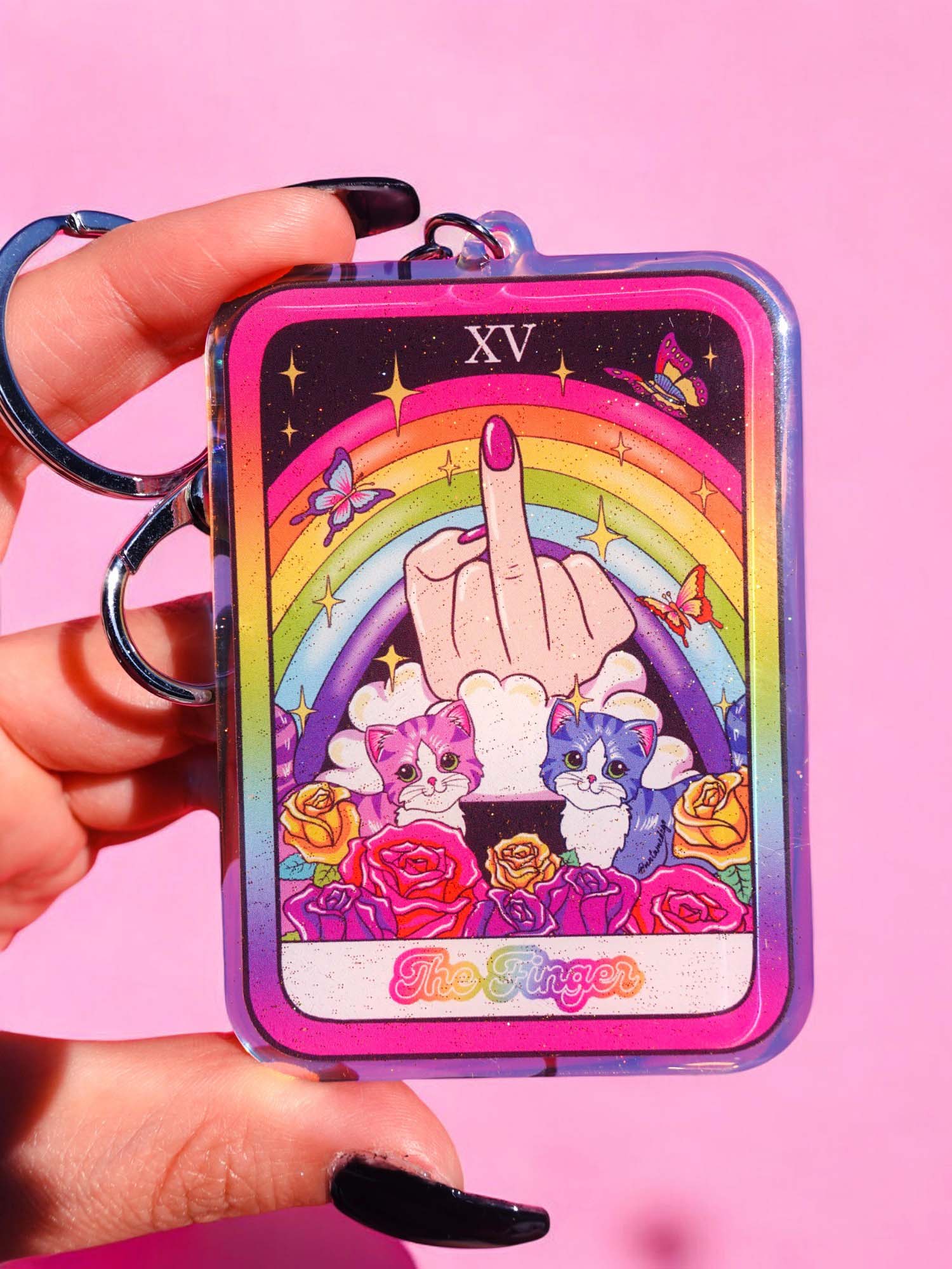The Finger Rainbow Acrylic Keychain - Image 2