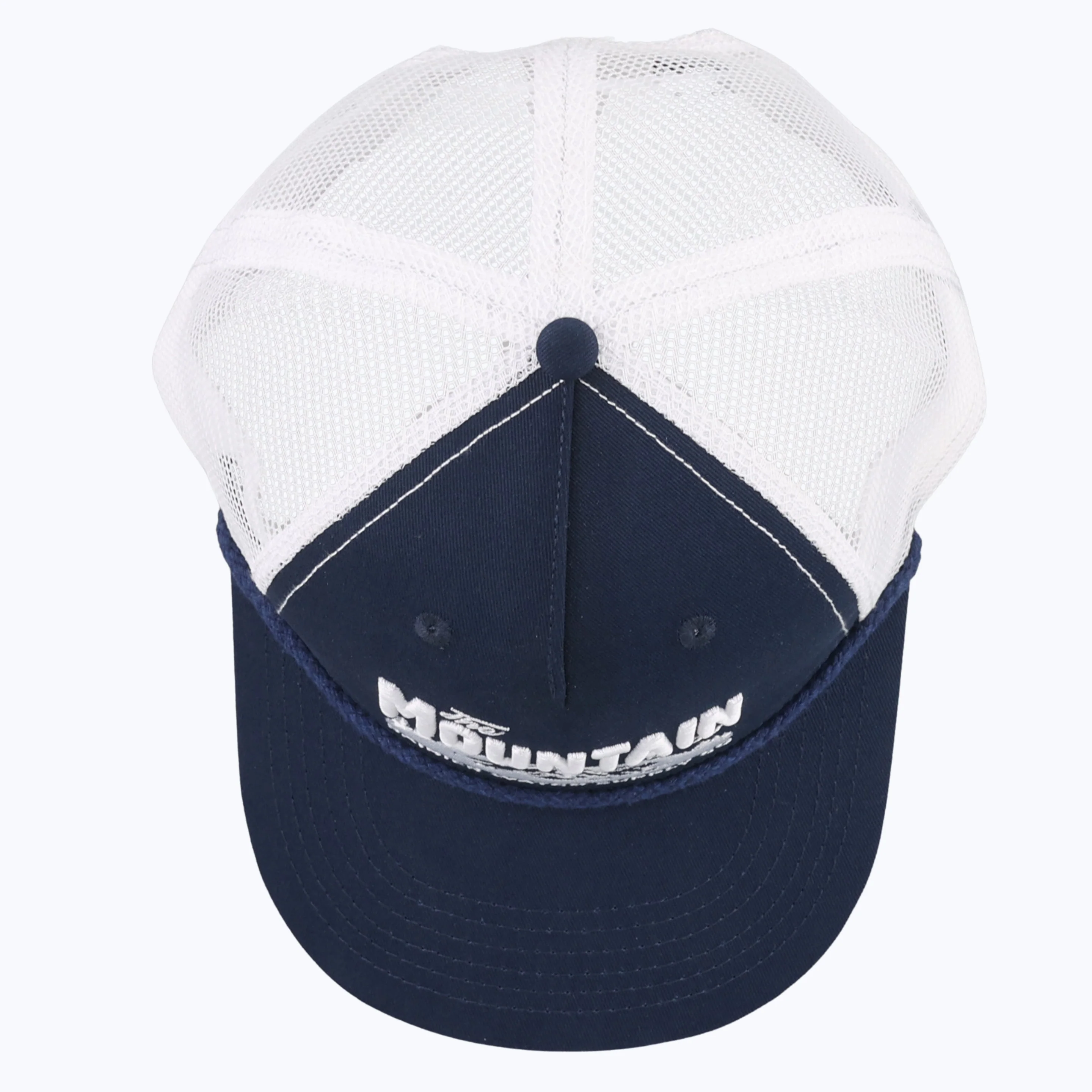 The Mountain Is Out Rope Trucker Snapback Cap - Navy/White - Image 3