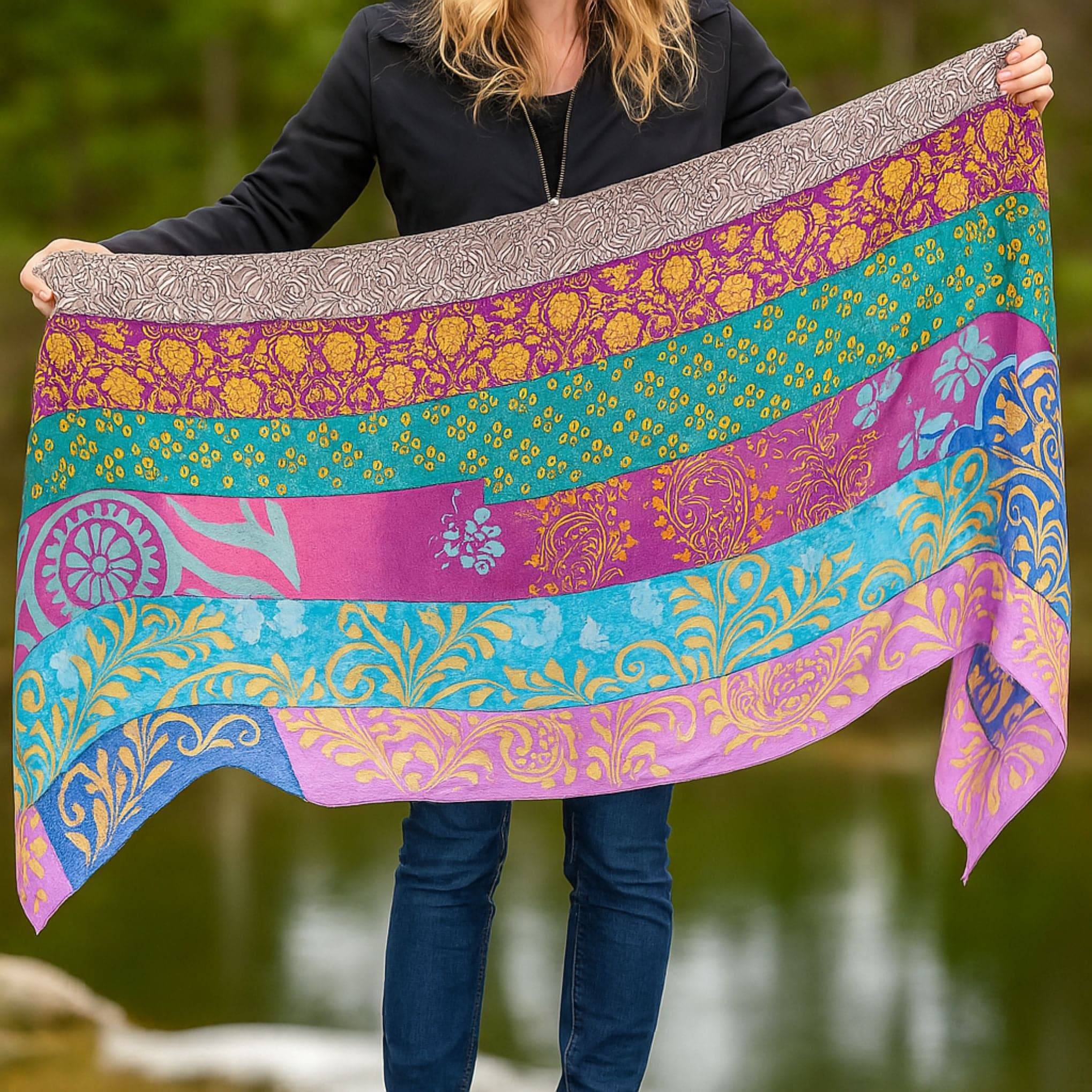 The Original Medley Scarf. ♻️ Made from Sari Magic - Image 4