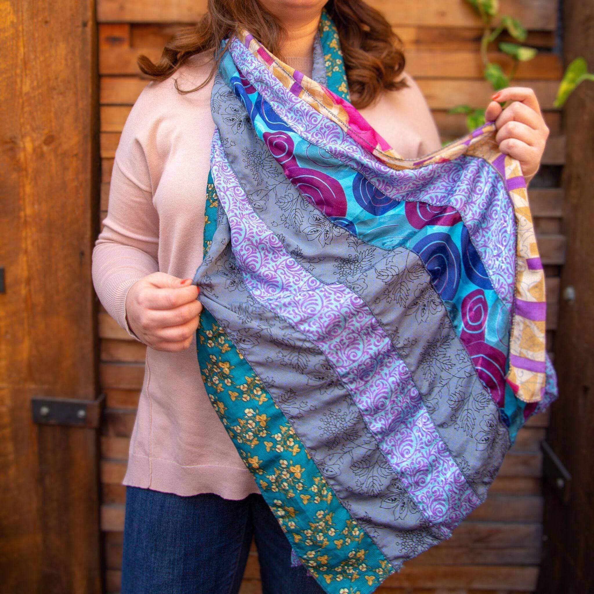 The Original Medley Scarf. ♻️ Made from Sari Magic - Image 6