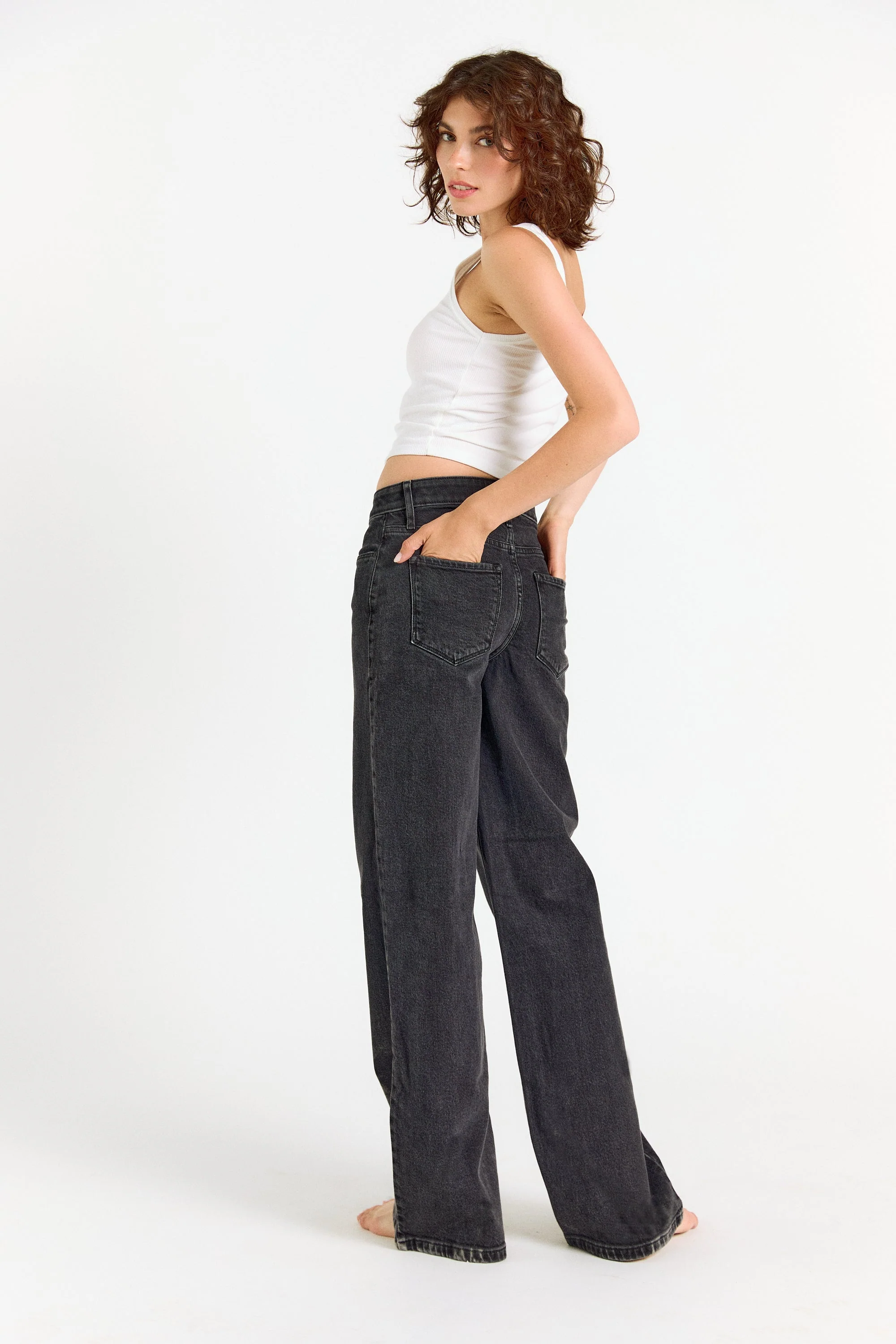 The Rebel Wide Leg - Carbon - Image 4