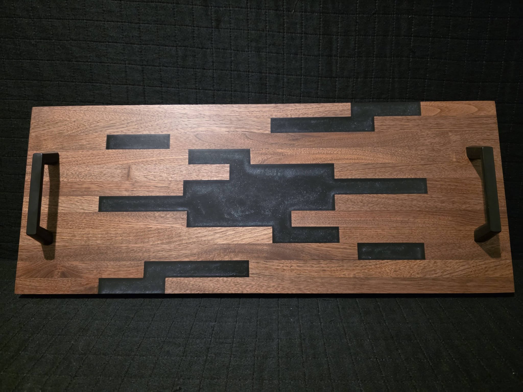 'The Space Between' Walnut & Epoxy Serving Tray - Image 2