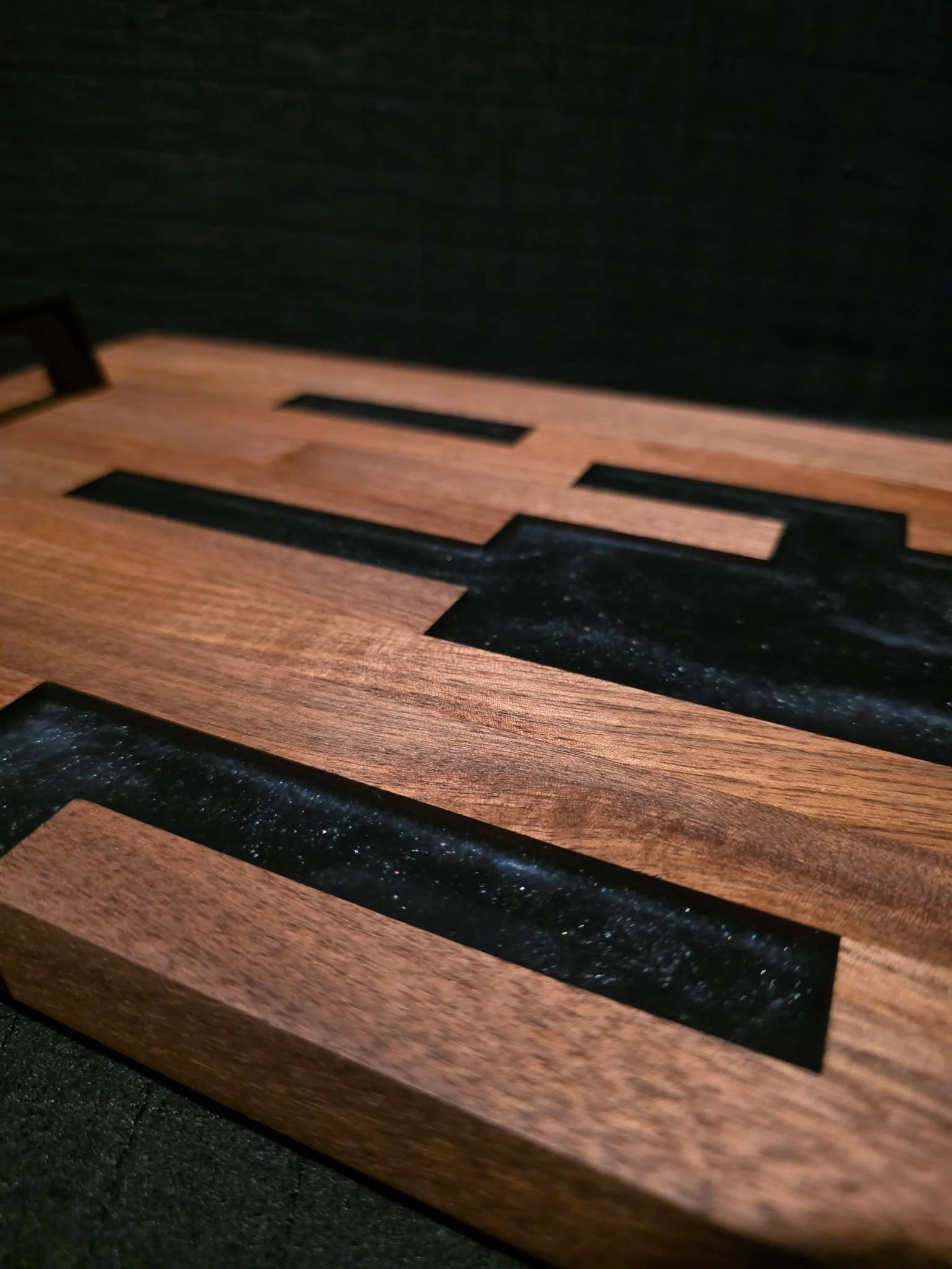 'The Space Between' Walnut & Epoxy Serving Tray - Image 4