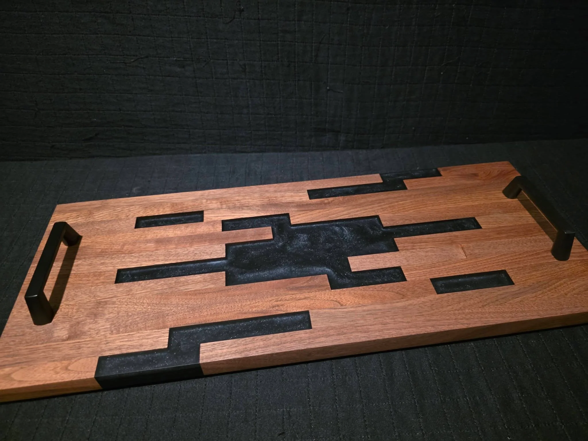 'The Space Between' Walnut & Epoxy Serving Tray - Image 9