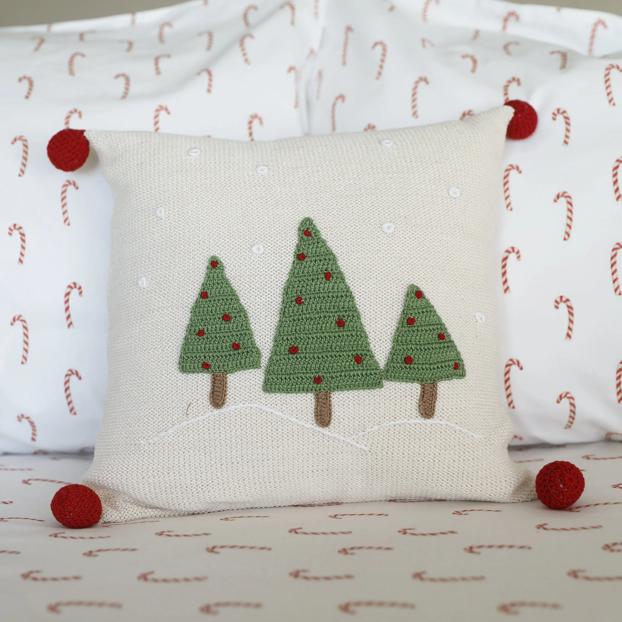 Three Tree 12" Pillow, Ecru - Image 2