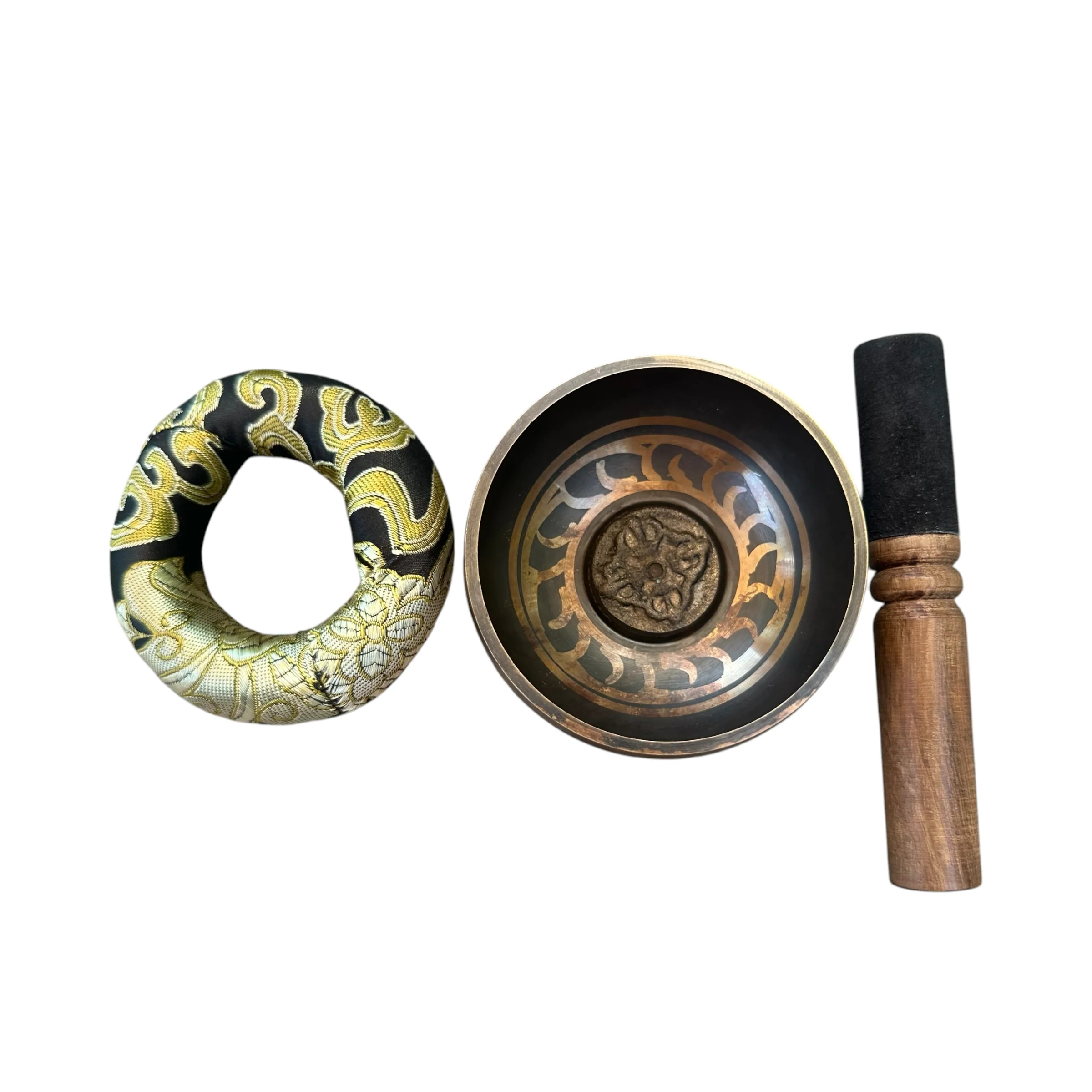 tibetan-singing-bowl-set-handcrafted-bronze-sound-bowl-with-wooden-mallet-silk-cushion-meditation-sound-healing-tool - Image 2