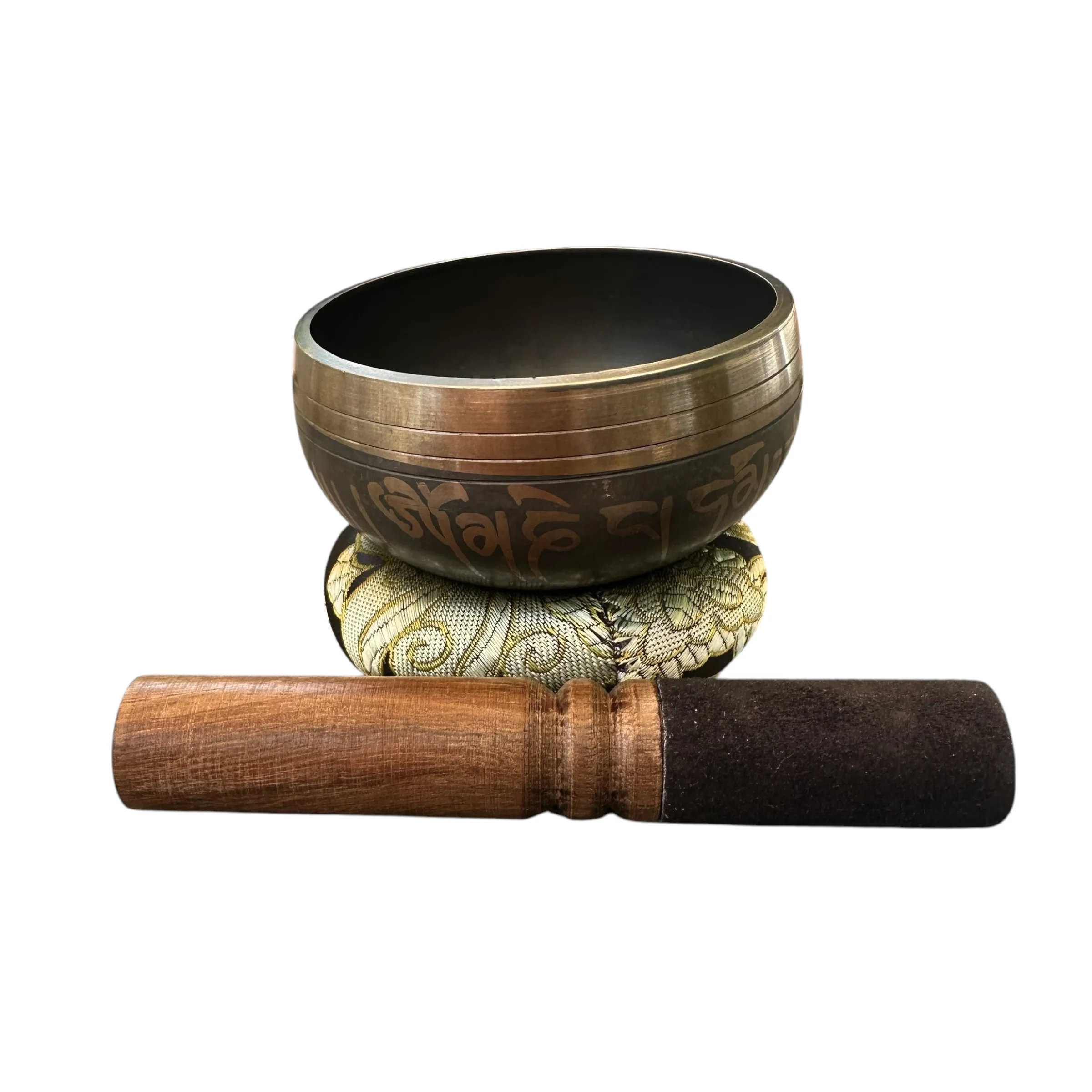 tibetan-singing-bowl-set-handcrafted-bronze-sound-bowl-with-wooden-mallet-silk-cushion-meditation-sound-healing-tool - Image 3